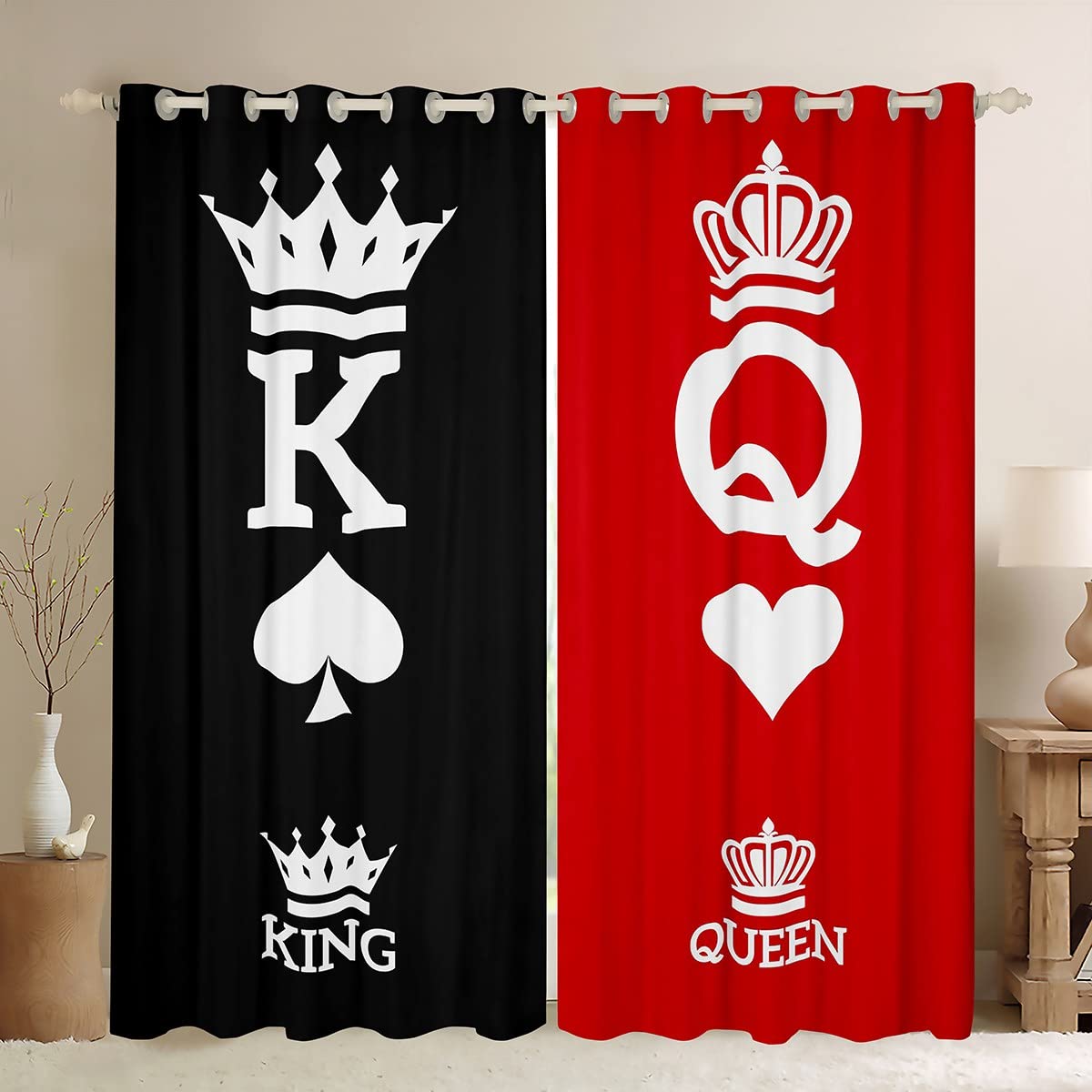 Feelyou Blackout Curtains for Bedroom - 52x84 Inch Darkening Drapes, 2 Panels Set, Romantic Couple Lovers Window Treatments for Valentine's Day, Living Room & Bedroom Decor - Perfect for Light Blocking, Privacy & Modern Home Decor
