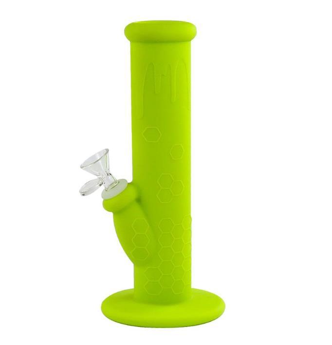 Premium Silicone Bong - Durable Straight Water Pipe with Glass Bowl for Smooth Smoking | Portable & Travel-Friendly | Perfect for Home Use, Camping, and Outdoor Adventures