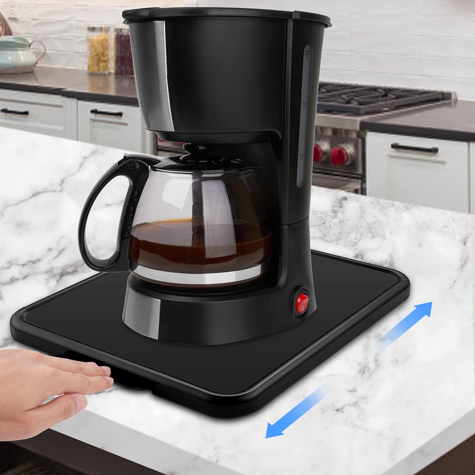 Premium Under Cabinet Appliance Organizer - Alloy Steel Sliding Tray for Coffee Maker, Toaster, Blender, Air Fryer & Stand Mixer (11.7