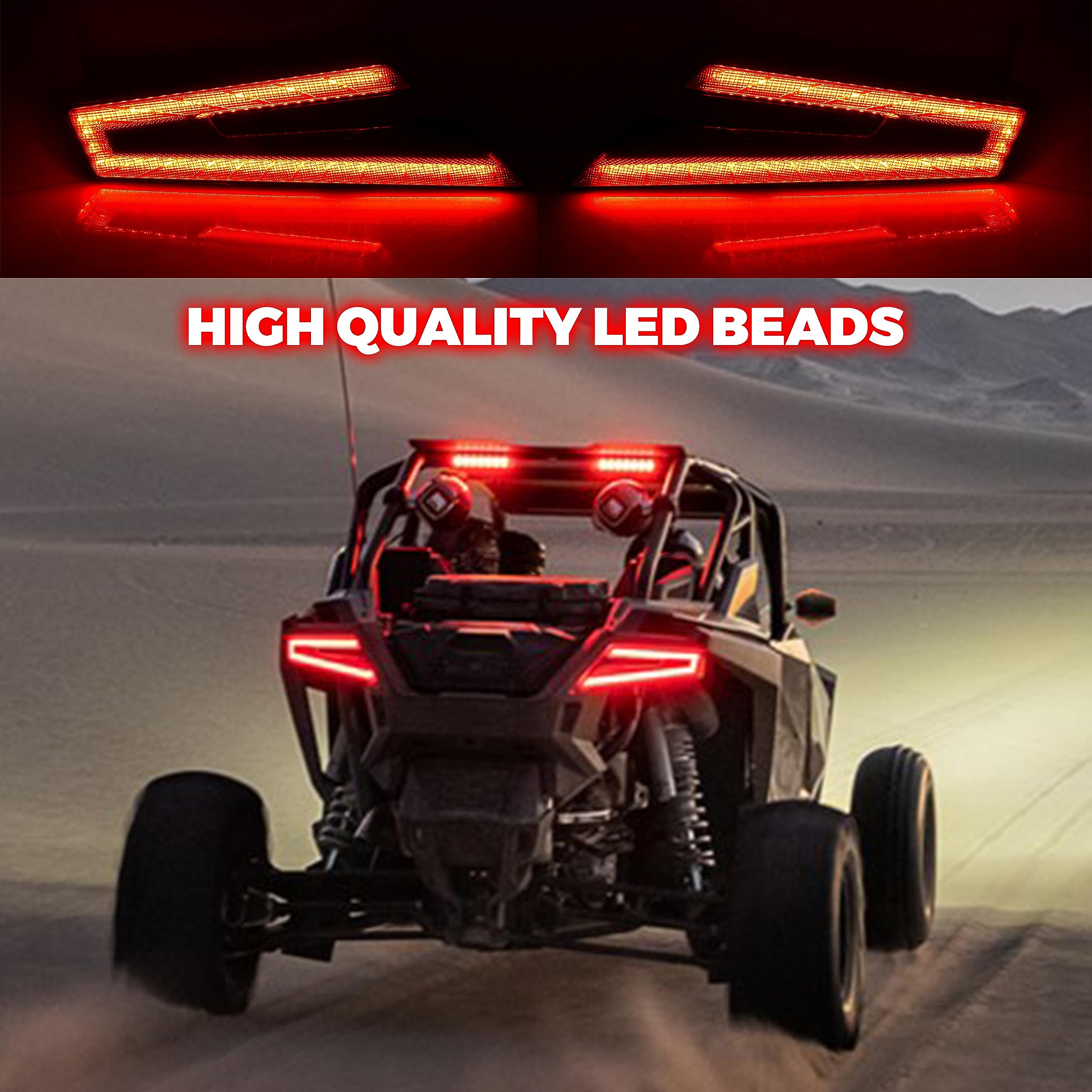 SAUTVS RZR PRO LED Tail Lights - Smoked Black Rear Lamps for Polaris RZR PRO XP/XP4 (2020-2025), RZR PRO S/S4, PRO R, TURBO R/R4 (2022-2025) - Direct Replacement for #2415177 & 2415178 - Perfect for Off-Road Adventures & Night Riding