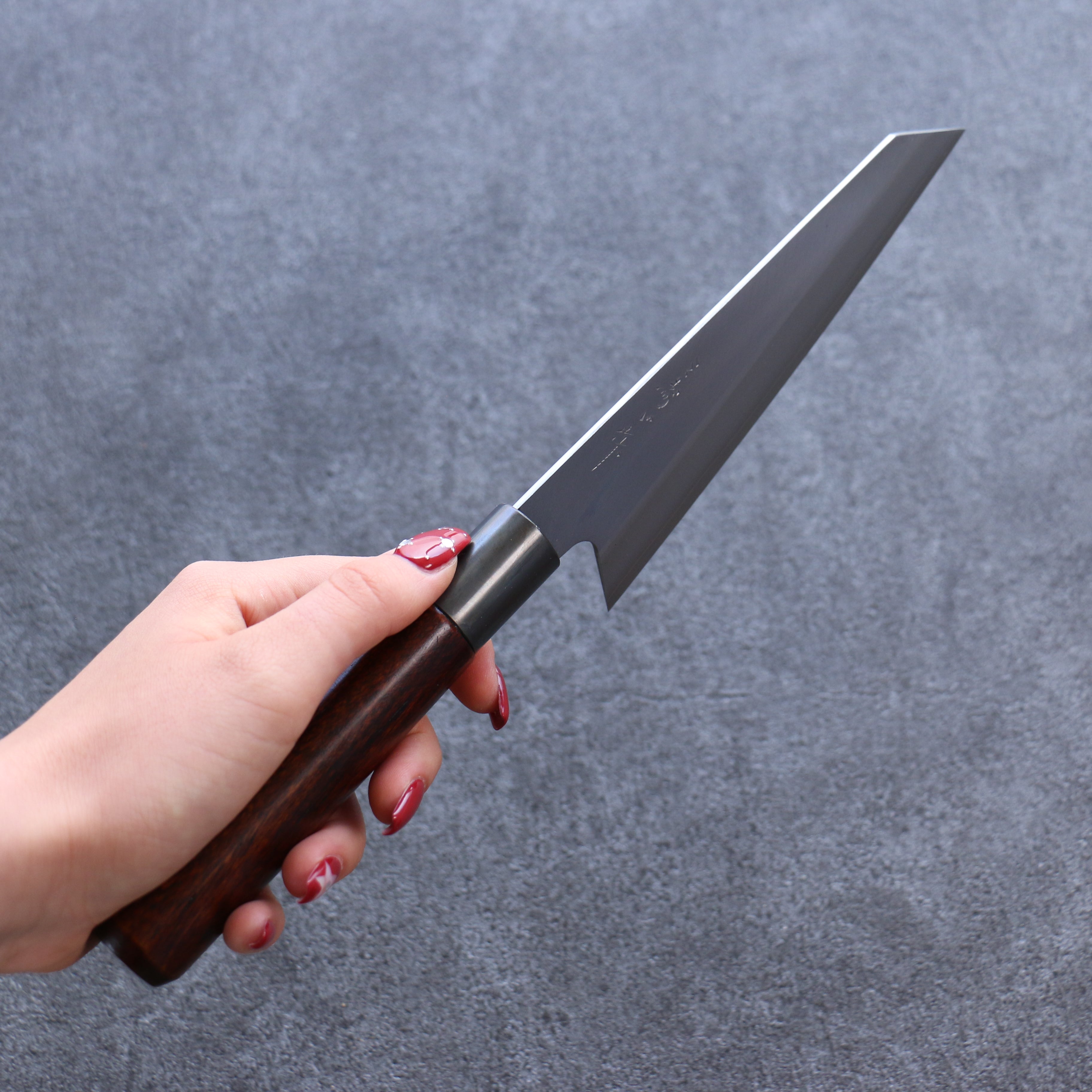 Premium Misuzu VG10 Kasumitogi Small Bunka Knife 150mm - Japanese Damascus Steel Blade with Brown Lacquered Handle - Perfect for Sushi, Vegetables & Precision Cutting in Professional Kitchens