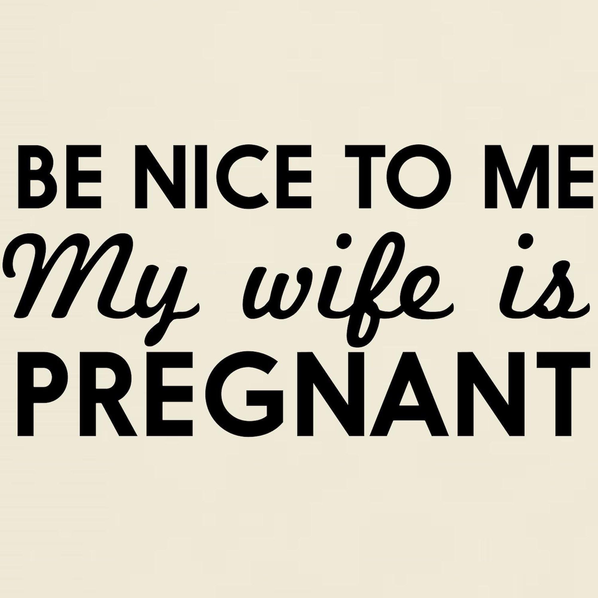 Be Nice to Me My Wife is Pregnant Funny T-Shirt for Men - 100% Cotton Comfortable Lightweight Tee - Perfect for Expecting Fathers, Baby Showers & Pregnancy Announcements
