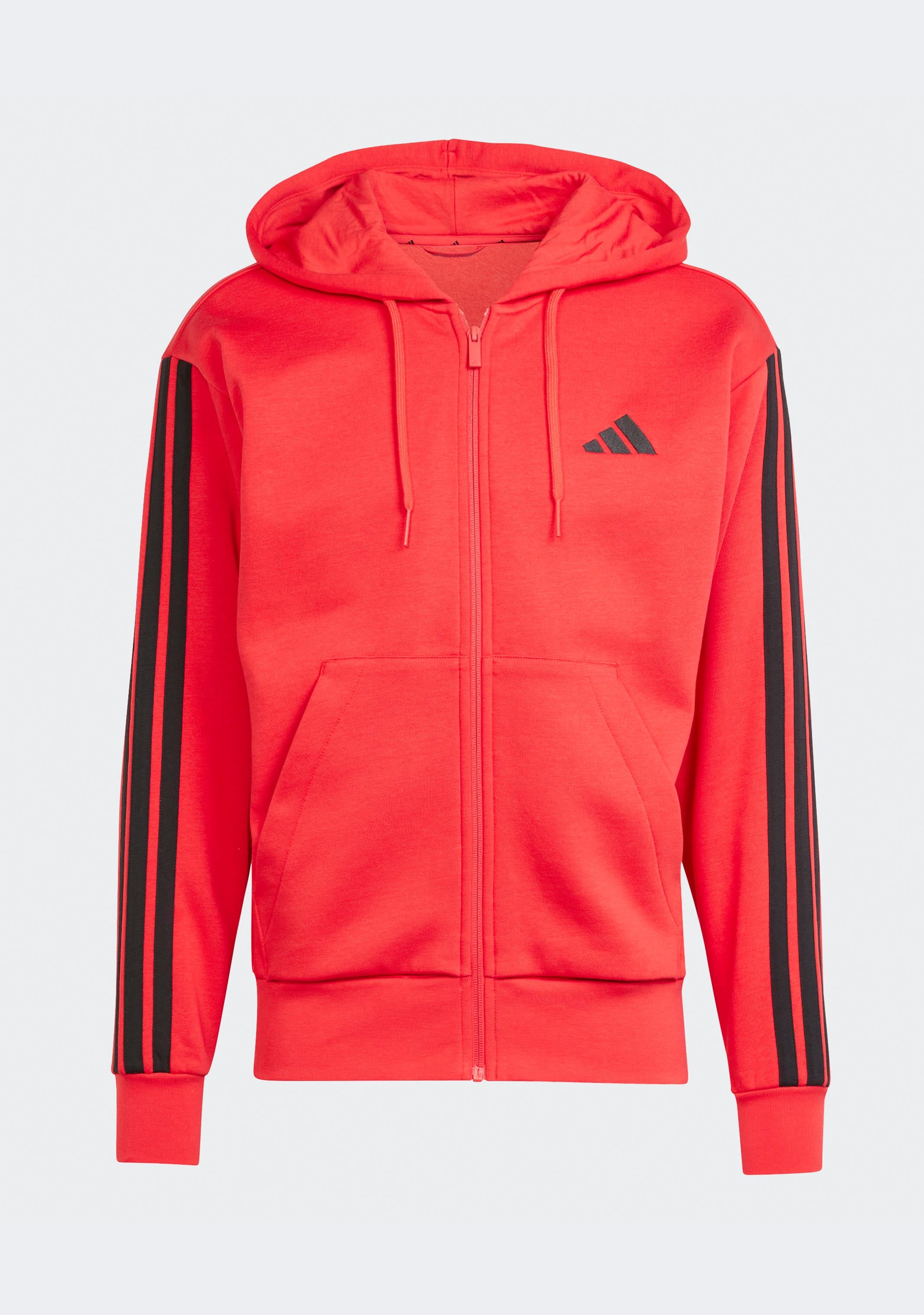 Adidas Men's Essentials 3-Stripes Fleece Full-Zip Hoodie - Warm & Comfortable Athletic Pullover for Casual Wear, Gym, and Outdoor Activities