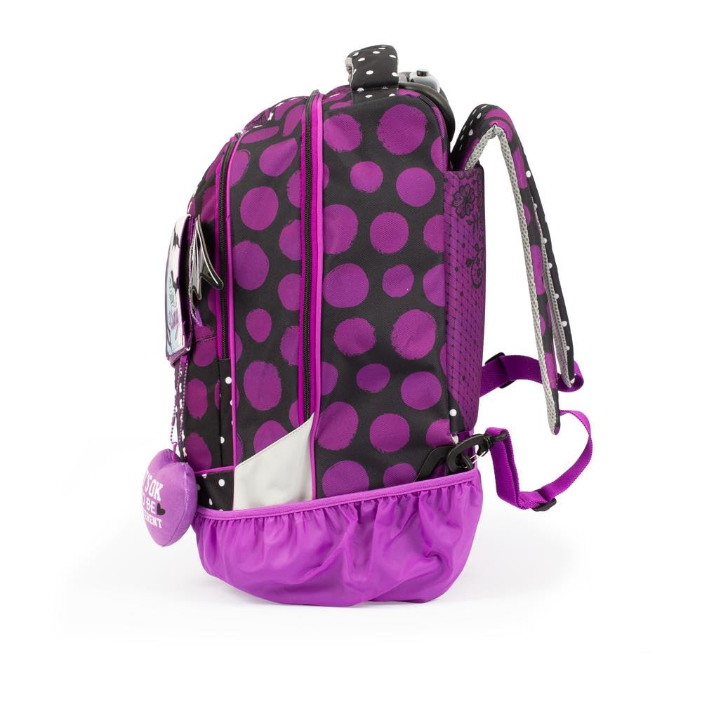 GO POP Rolling Backpack for Girls - Dark Academia Theme with 3 Interchangeable Front Graphics & Pop-Up Design, 2 Zippered Compartments, Padded Shoulder Straps - Elementary & Middle School Backpack for Daily Use, School Trips & Travel