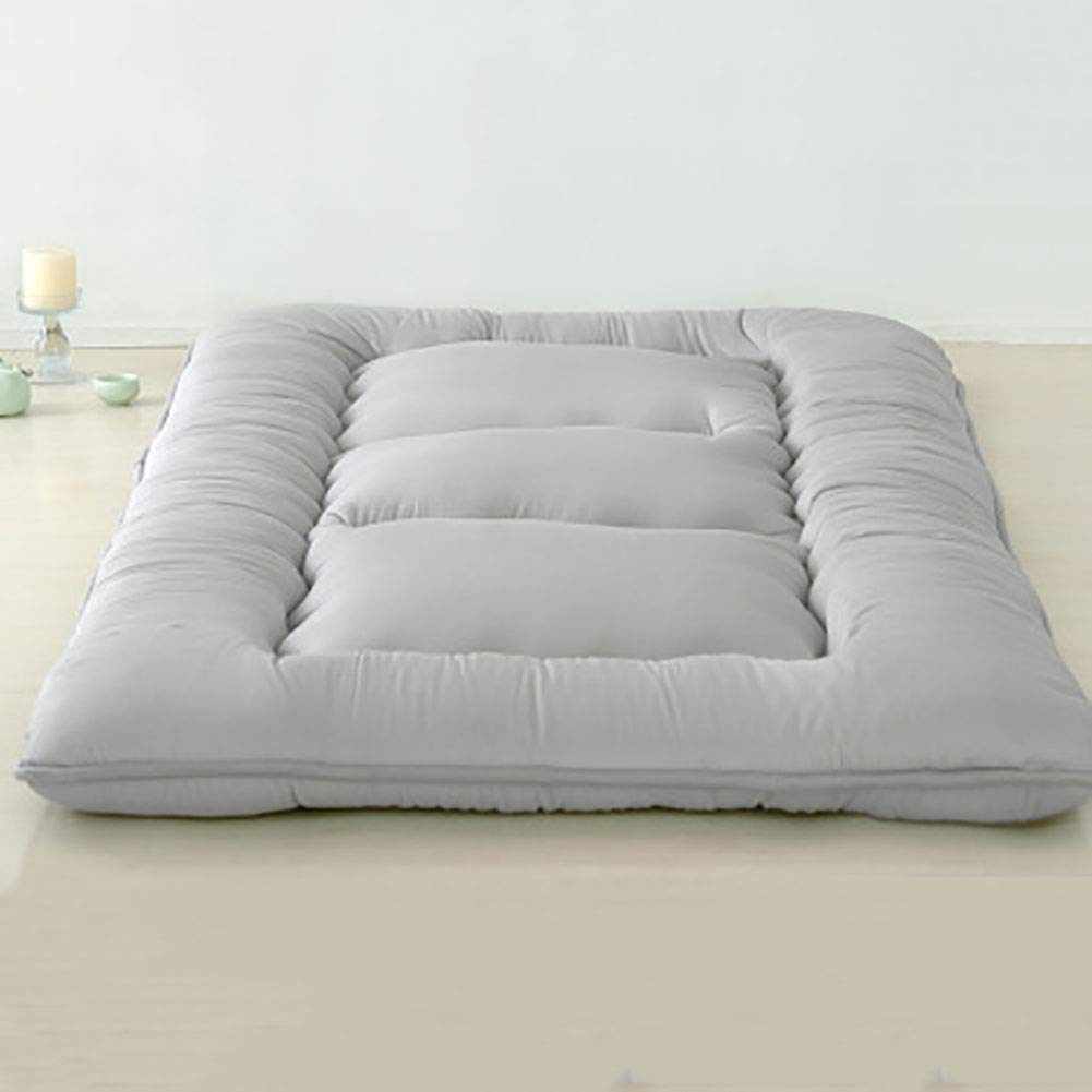 Foldable Travel Futon Mattress - Portable Cotton Shikibuton Sleeping Pad for Camping, Guest Bed & Couch - Twin Size 90x200cm (Gray) - Perfect for Outdoor Adventures, Home Use & Space-Saving Solutions