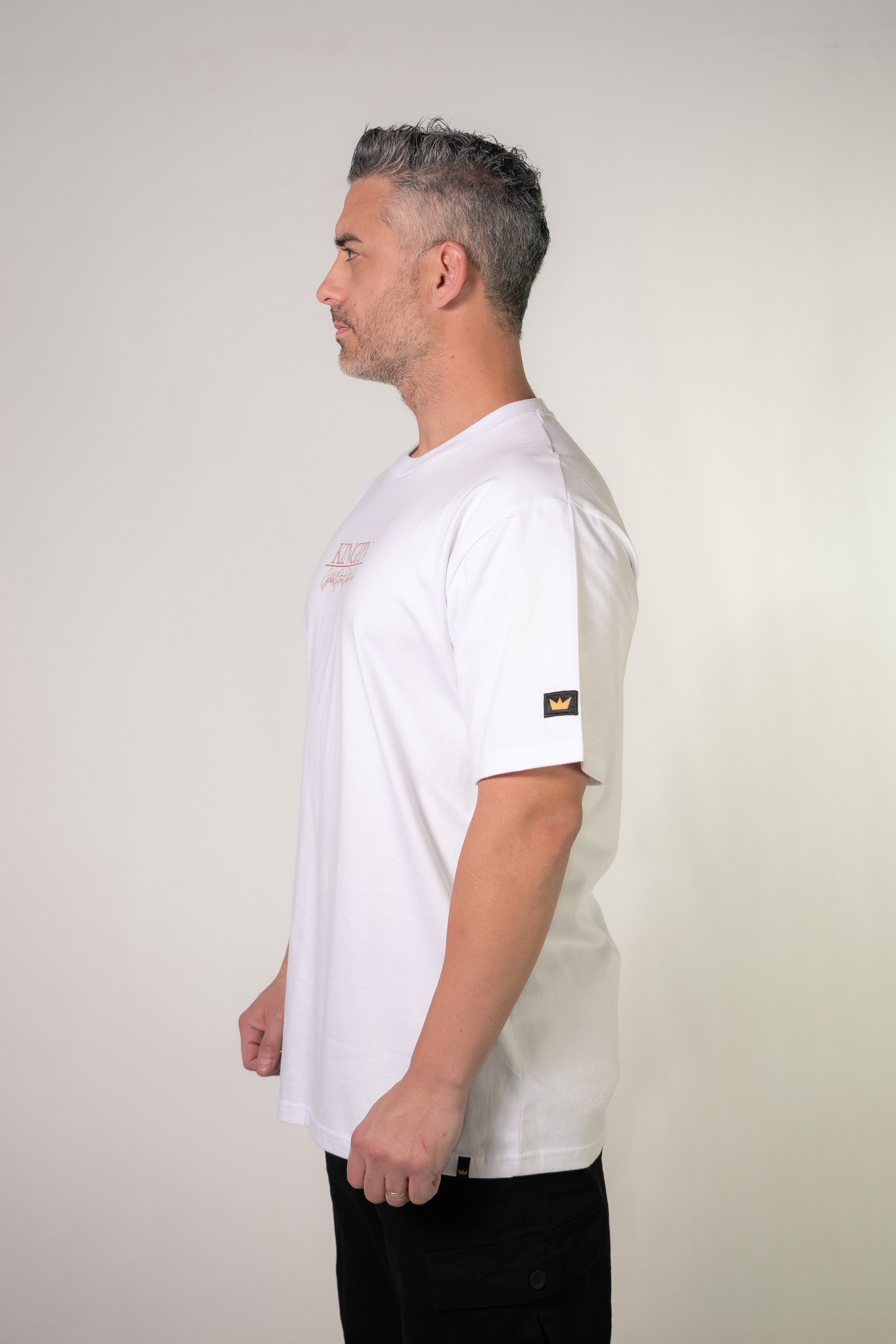Kingpin H Regular White T-Shirt for Men - Premium Cotton Crewneck Tee for Casual Wear, Street Style & Everyday Comfort