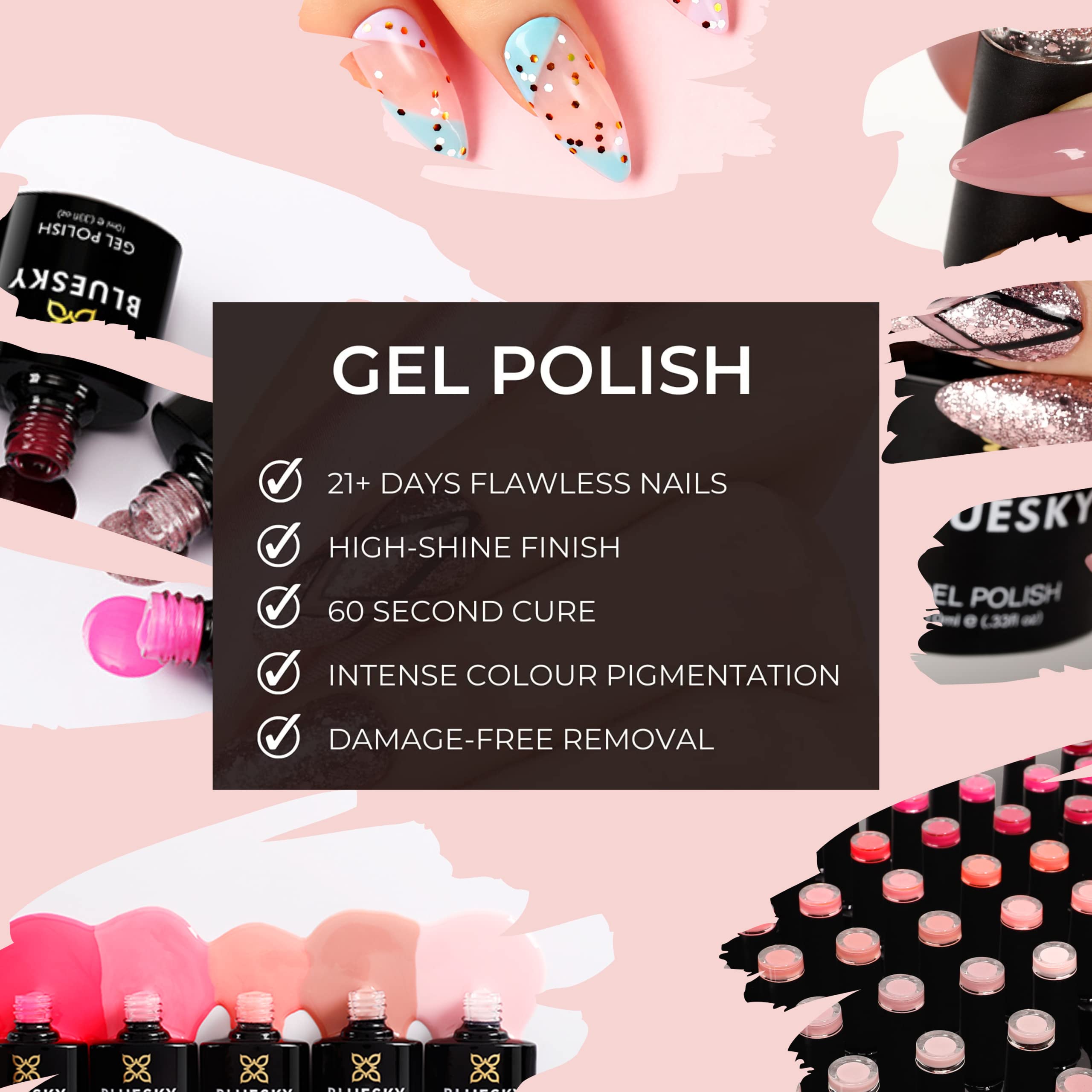 Bluesky Gel Nail Polish - Black A083, 10ml | Long Lasting & Chip Resistant Nail Lacquer | UV LED Lamp Required for Curing | Perfect for Salon, Home Manicures & Nail Art Designs