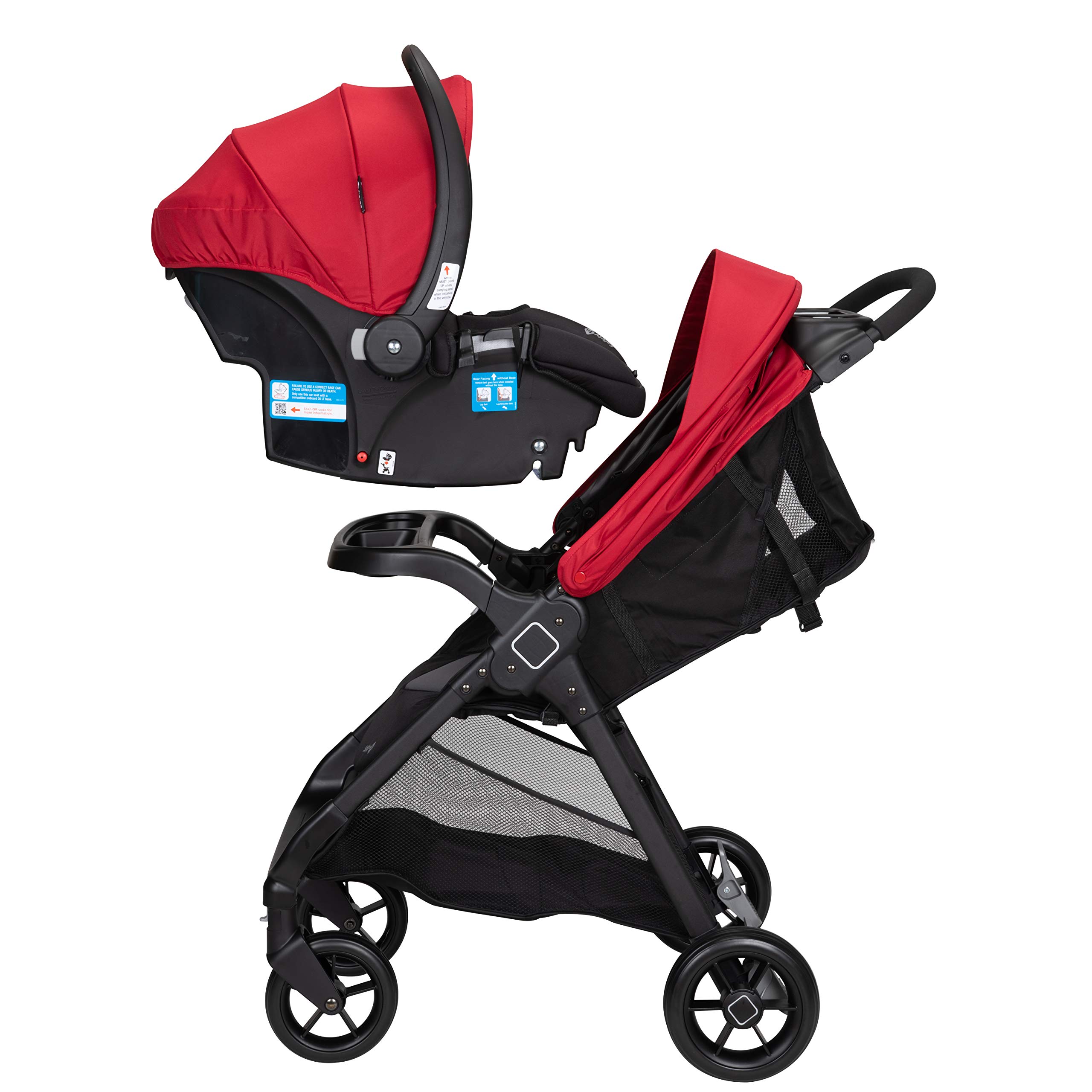 Safety 1st Smooth Ride Travel System Stroller & OnBoard™ FLX Car Seat Combo - Lightweight Infant Stroller with Car Seat for Newborns, Black Cherry | Perfect for Travel, Shopping & Daily Outings
