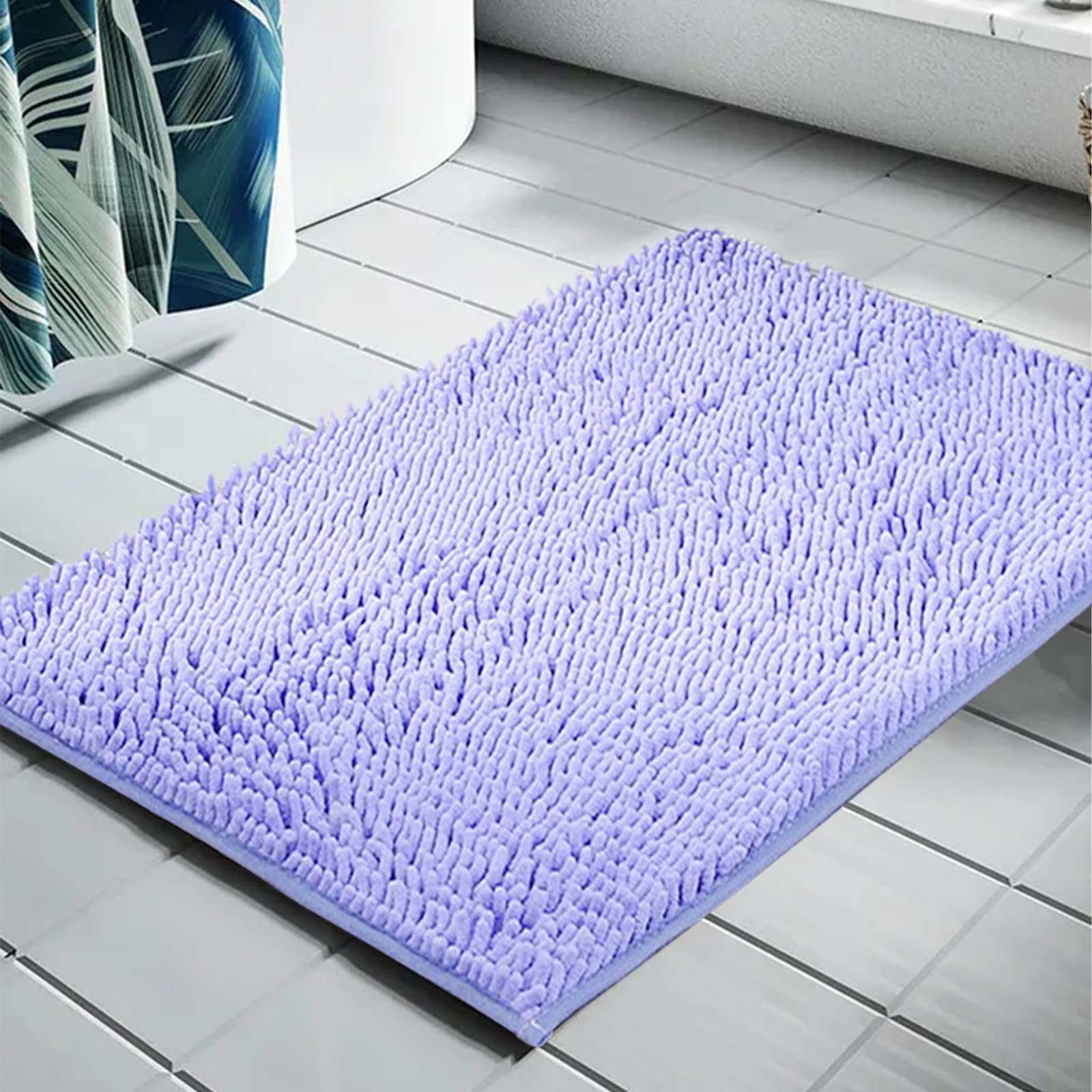Quicker-Dry Bathroom Rugs Set - Ultra Absorbent Chenille Bath Mat with Non-Slip Rubber Backing, Soft Shaggy Carpet for Bathroom, Shower & Vanity Area - Perfect for Home, Apartment & Spa Use