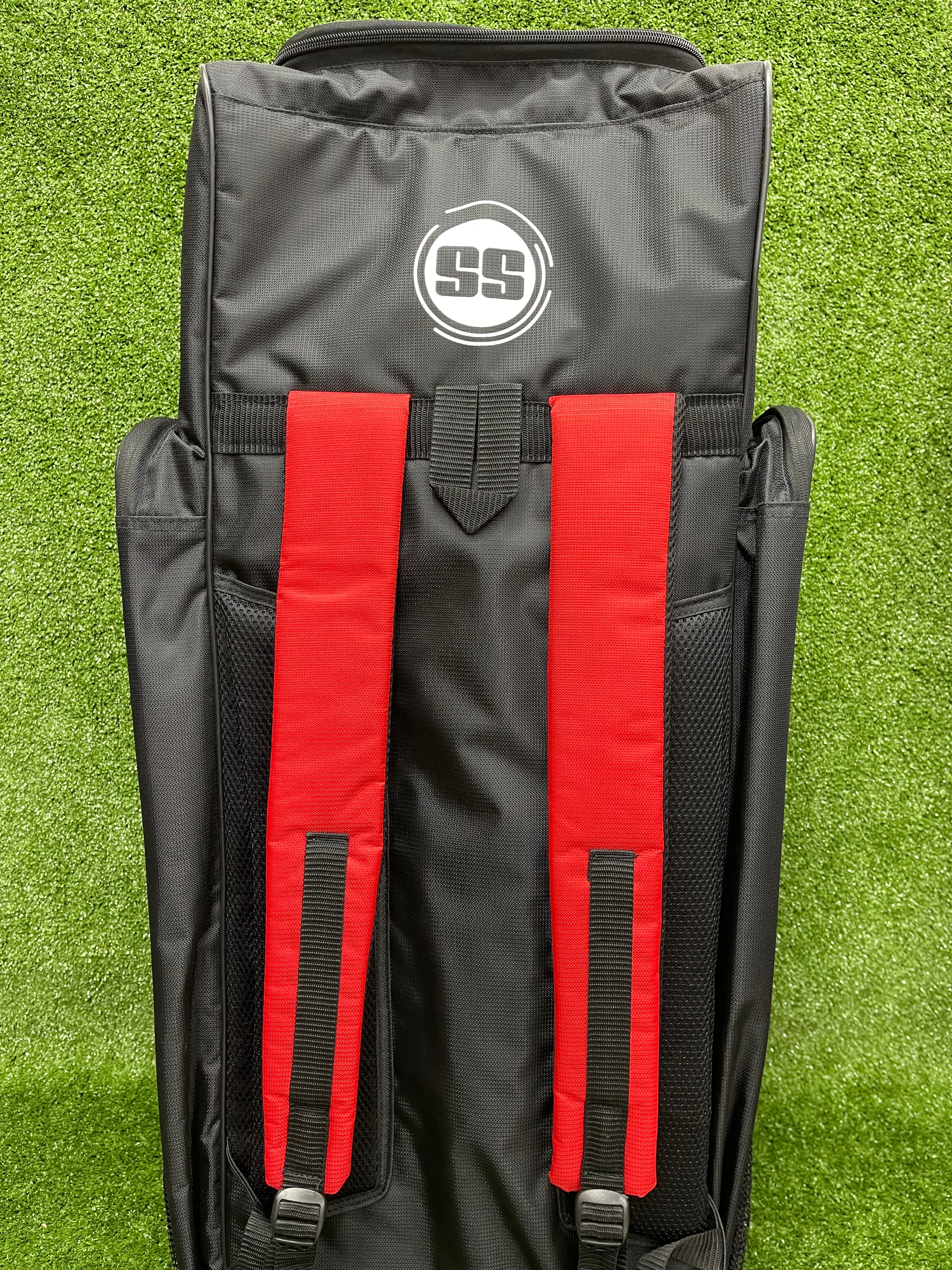 SS World Cup Duffle Cricket Kit Bag - Black & Red Sports Equipment for Cricket Players | Perfect for Training, Matches & Travel