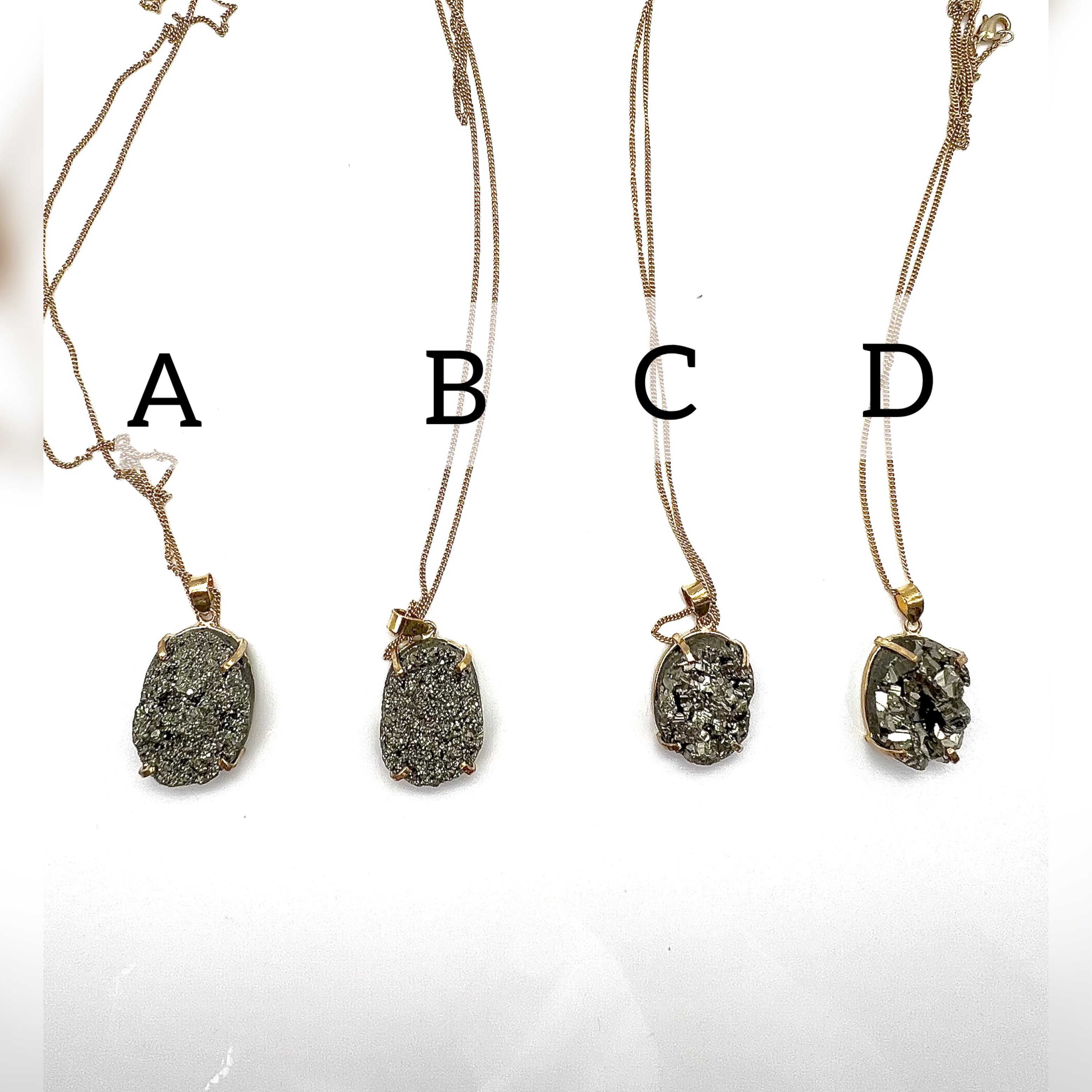 Gold Plated Pyrite Necklace for Women - Crystal and Sage Jewelry - Perfect for Meditation, Yoga & Spiritual Healing