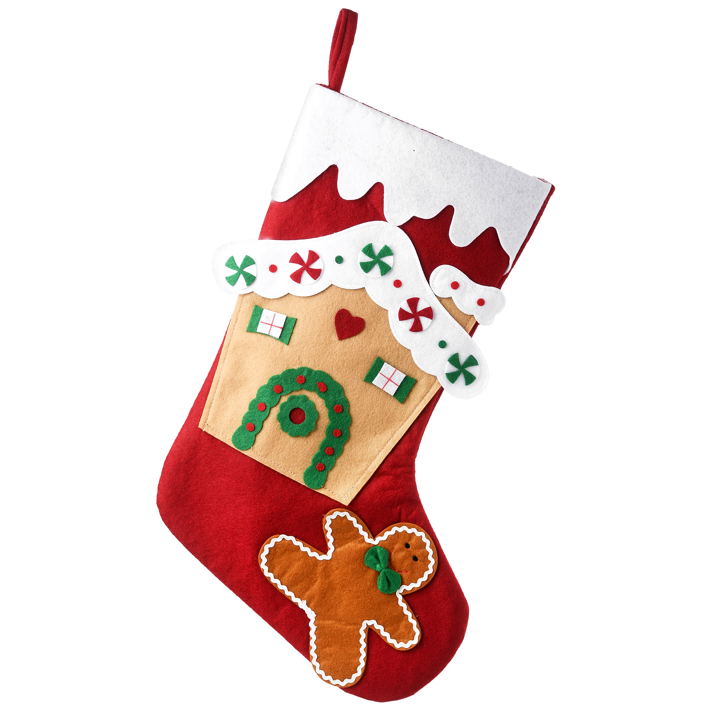 20 Inch Be Merry Collection Gingerbread House Christmas Stocking - Perfect for Holiday Decorations, Fireplace Mantel & Festive Gift Giving