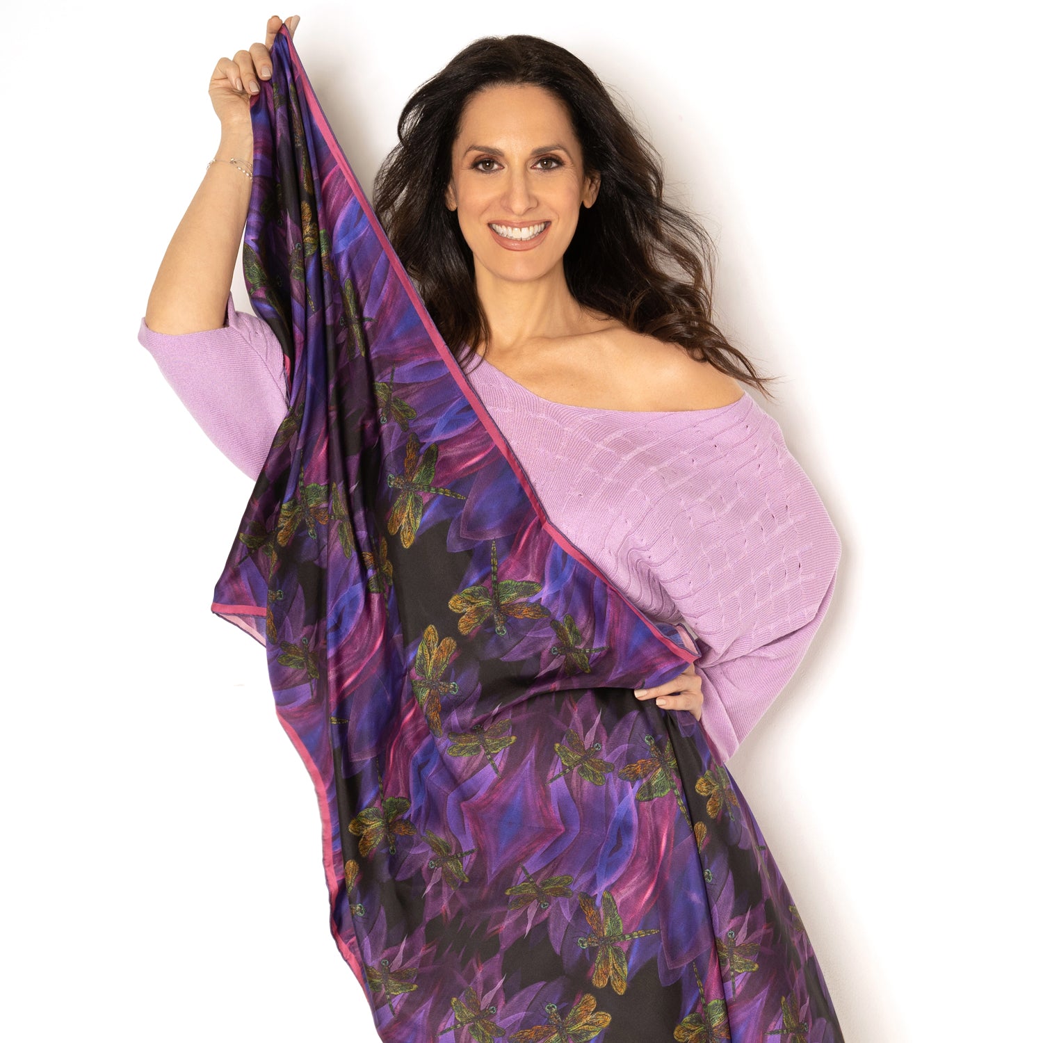 Elegant Long Silk Scarf for Women - Soft & Luxurious Fashion Accessory - Perfect for Office, Evening Parties & Special Occasions
