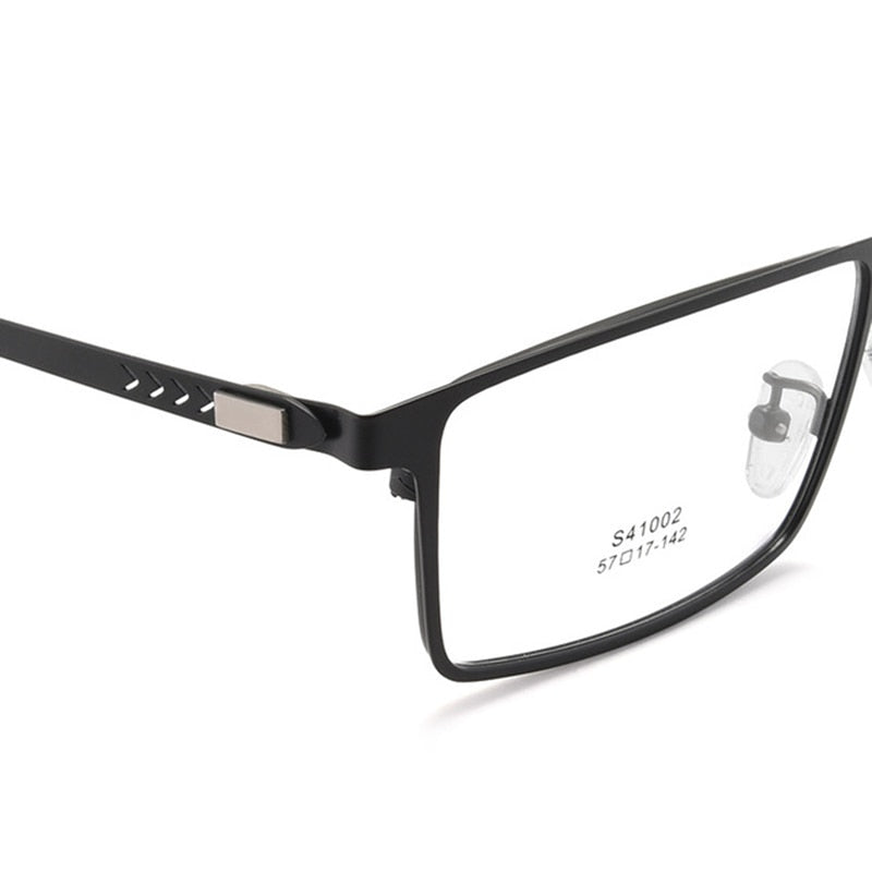 Bclear Men's Full Rim Alloy Frame Eyeglasses with Spring Hinge - Lightweight & Durable (Model 41002) for Work, Reading & Everyday Use
