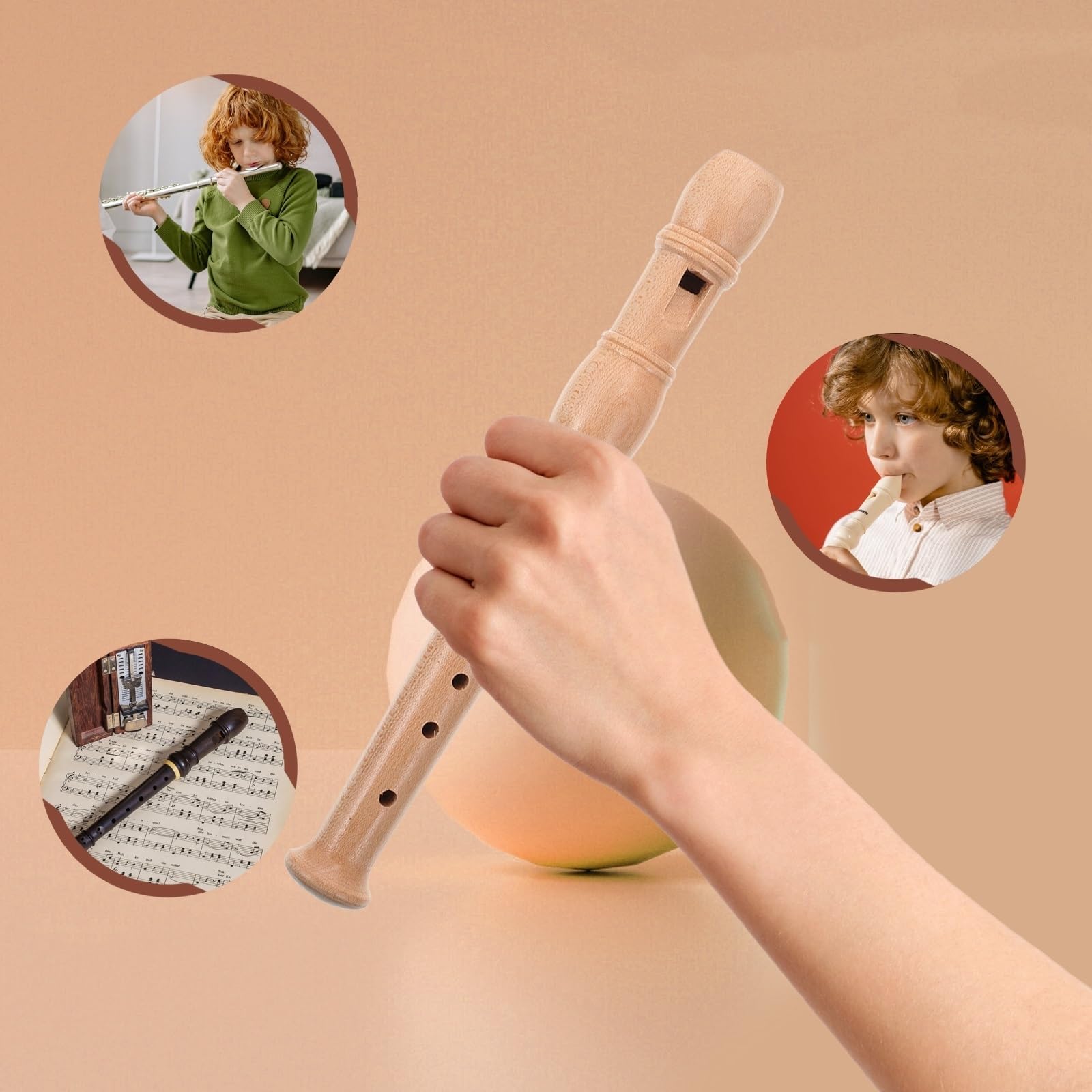 Wooden Recorder Saxophone for Music Students - Professional Wind Instrument for Beginners & Practice - Perfect for School Bands, Home Practice & Music Classes