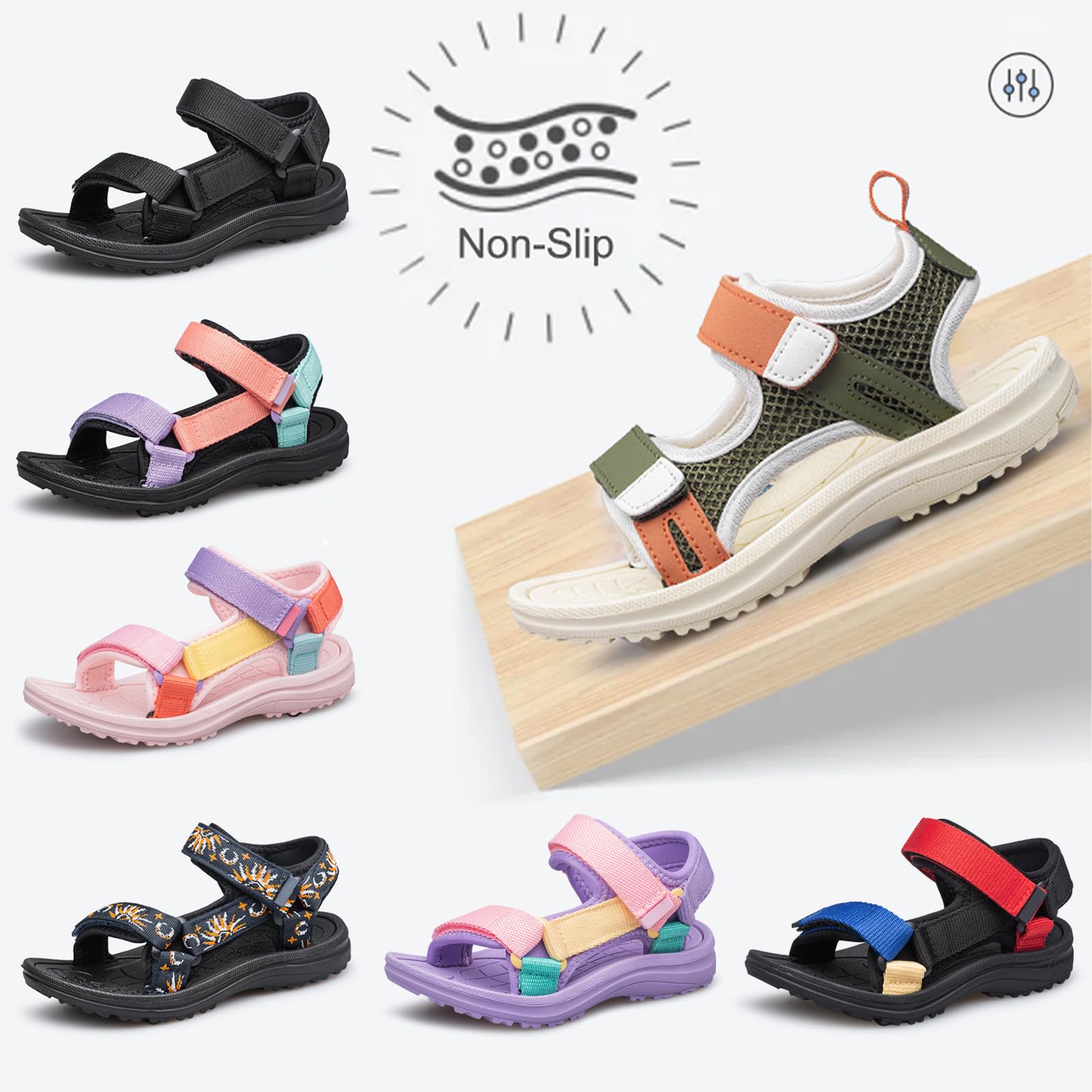 **Vibdiv Kids' Open-Toe Sport Sandals for Boys & Girls – Lightweight Summer Outdoor Sandals for Toddler, Little & Big Kids – Perfect for Beach, Pool & Playtime**