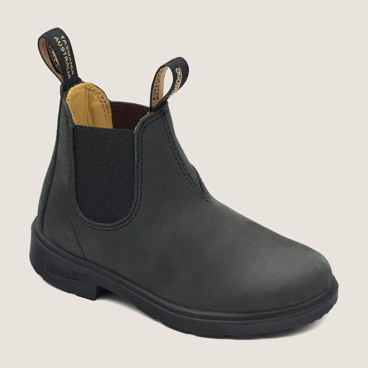 Premium Leather Chelsea Boots for Kids - Blundstone Series 1325 Rustic Black | Comfortable & Durable Children's Boots for School, Outdoor Play & Everyday Wear