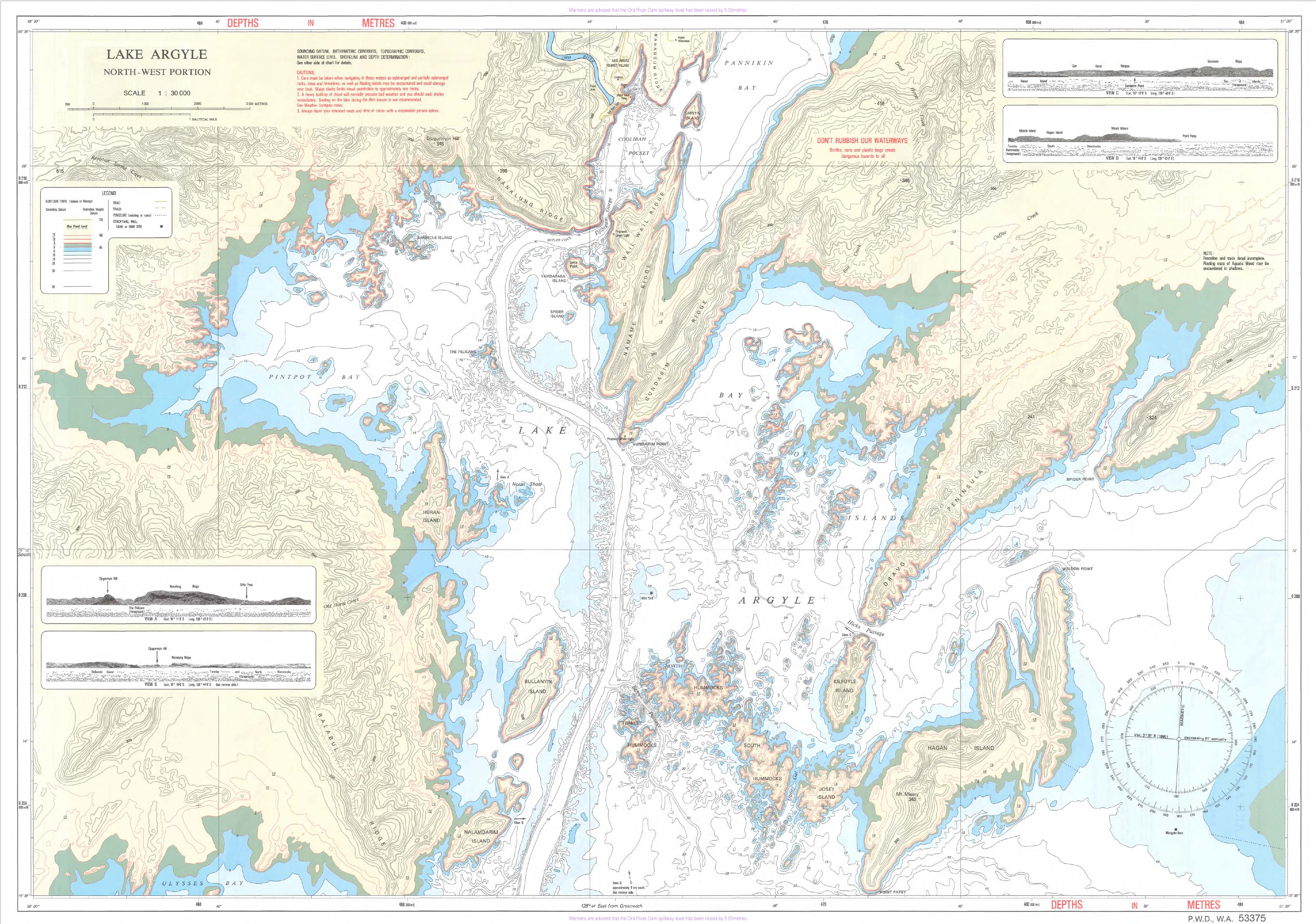 Lake Argyle DPI Chart - High Resolution Fishing Map for Bass & Walleye | Perfect for Anglers & Boating Enthusiasts