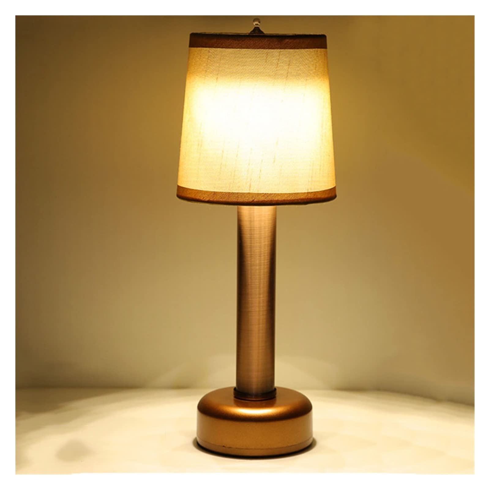 Rechargeable Retro Fabric Table Lamp - Vintage Bedside Desk Lamp for Bedroom, Hotel & Office Decor (Warm White Light) | Perfect for Nightstands, Reading Nooks & Cozy Ambience