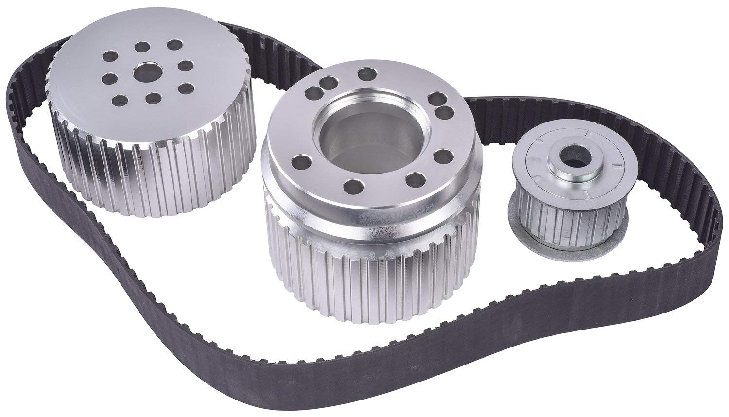 JEGS 10180 Gilmer Drive Pulley Kit for Small Block Chevy with Long Water Pump - High Performance Engine Upgrade for Racing & Hot Rod Builds