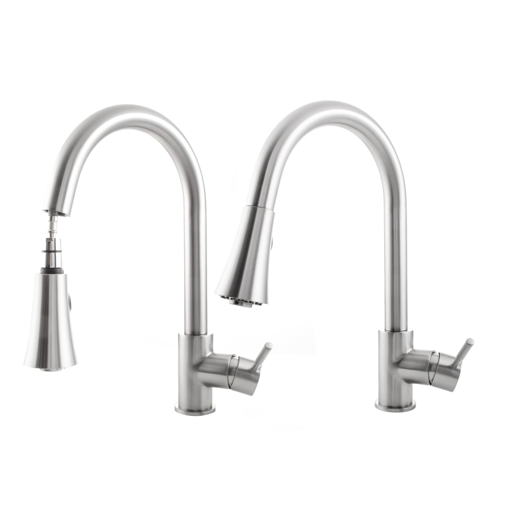 ZLINE Edison Pull Down Single Handle Kitchen Faucet in Brushed Nickel - Modern High Arc Design for Easy Cleaning, Perfect for Home Kitchens & Commercial Use (EDS KF BN)