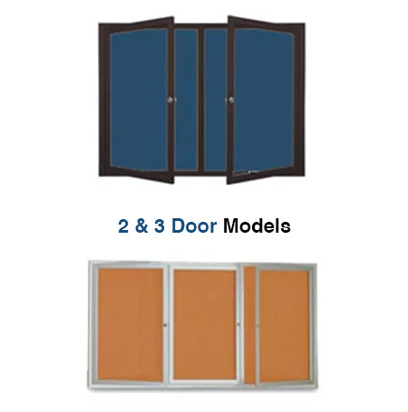 Enclosed Outdoor Poster Display Case with Radius Edge Metal Cabinet - 2 or 3 Doors - 35+ Standard Sizes & Custom Options - Perfect for Retail Stores, Restaurants, and Business Signage