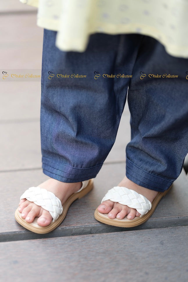 Baby Girl's Blue Denim Trousers - Comfortable & Stylish Jeans for Toddlers - Perfect for Playtime, Daycare & Family Outings