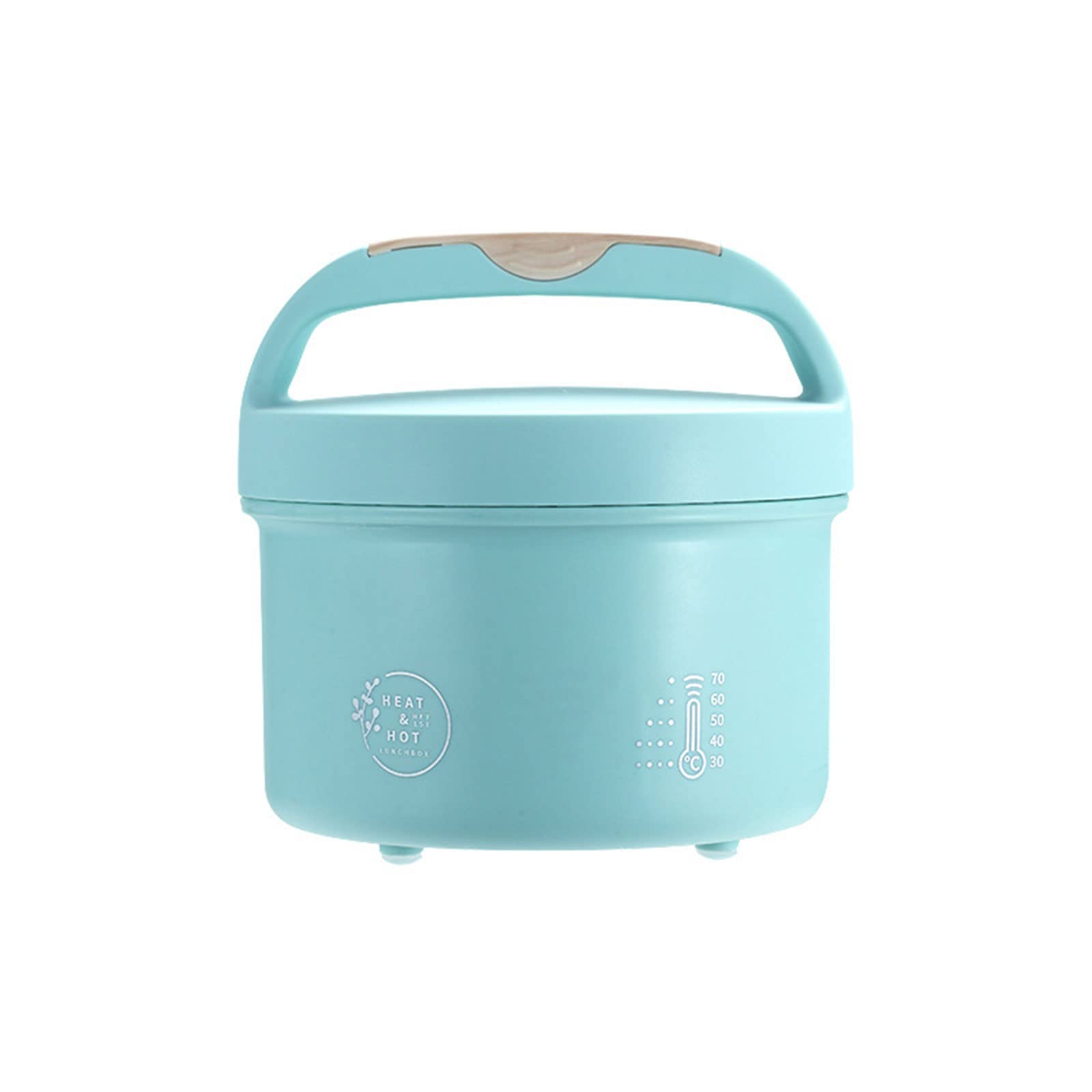 HXXXIN Multifunctional Round Electric Lunch Box - Stainless Steel Insulated Food Container, Portable Water-Free Heating Lunch Box for Office, School & Travel (Blue) | Keep Meals Warm Anywhere