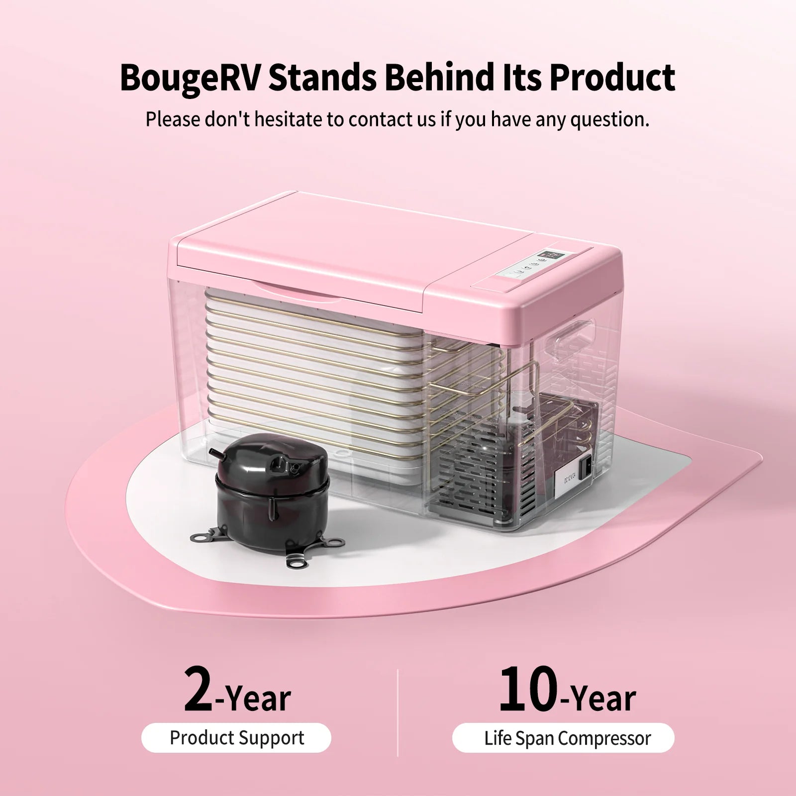Bouge RV 12V 23 Quart Portable Car Refrigerator - Compact Freezer for Camping, Road Trips & Outdoor Adventures - Keep Food & Drinks Cold On-The-Go
