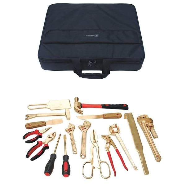 16-Piece Non-Sparking Hazmat Tool Set - Corrosion-Resistant Safety Tools for Oil & Gas, Chemical Plants & Hazardous Environments