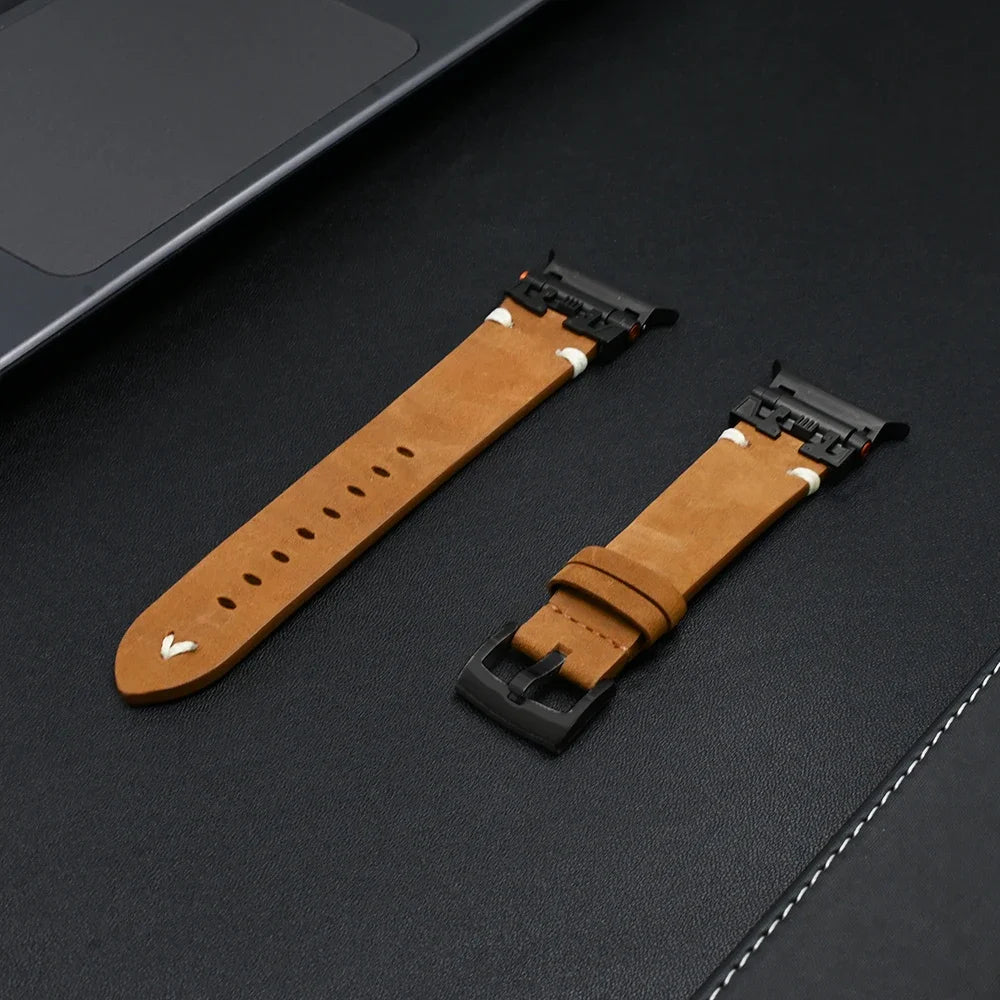 Premium Genuine Leather Band for Samsung Galaxy Watch Ultra - Stylish & Durable Replacement Strap for Workouts, Office & Everyday Wear