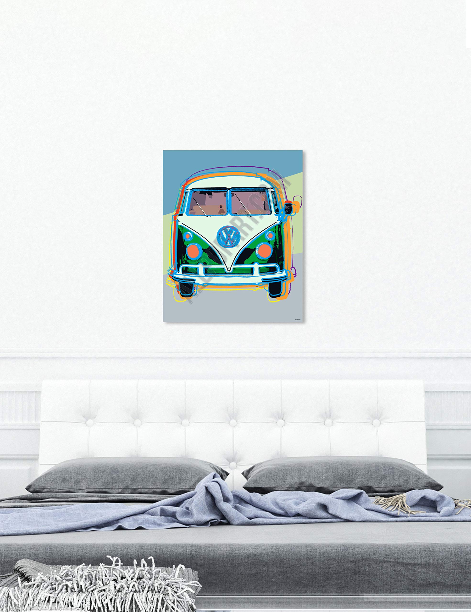 Oliver Gal Artist Co. Pastel Van Wall Art Canvas Print - 30x36 Inch Modern Home Decor Painting in Green & Blue - Perfect for Living Room, Bedroom & Office Decor