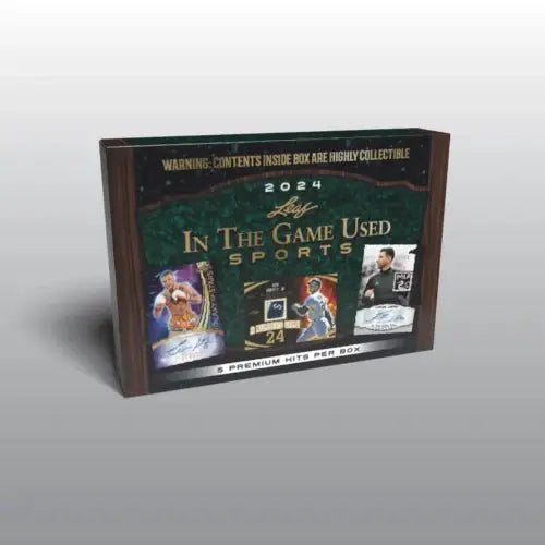 2024 Leaf In The Game Used Sports Memorabilia Hobby Box - Collectible Trading Cards for Baseball, Football & Basketball Fans - Perfect for Collectors, Investors & Fantasy Sports Enthusiasts