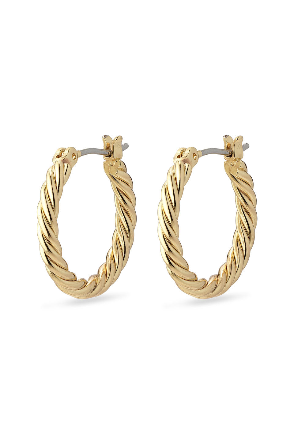 Cece Twisted Hoop EOL Earrings for Women - 14K Gold Plated Dangle Earrings - Trendy Boho Chic Jewelry for Party, Date Night & Special Occasions