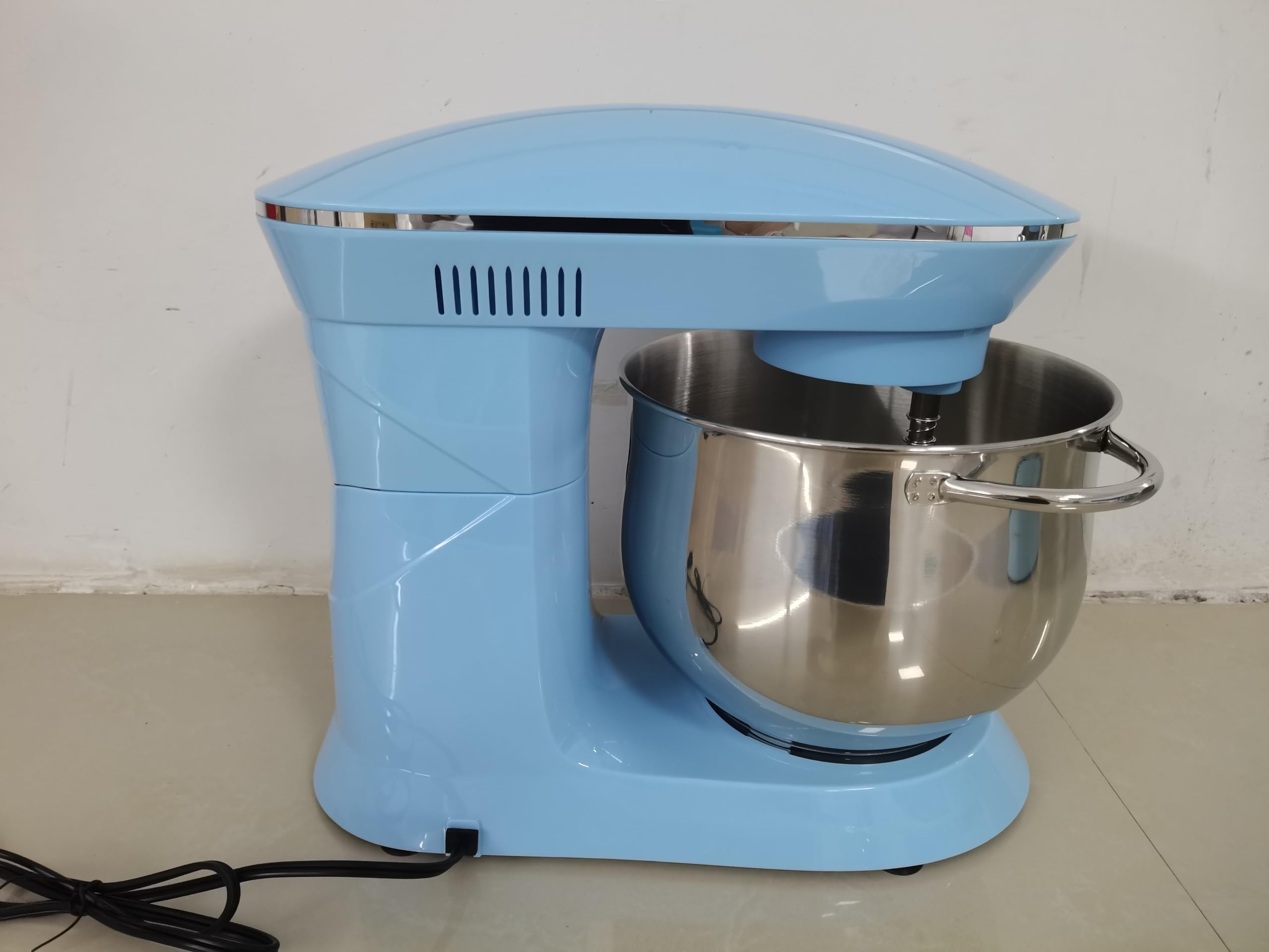 Vezzio 660W 10-Speed Tilt-Head Stand Mixer with 9.5 Qt Stainless Steel Bowl - Dishwasher Safe Attachments - Powerful Electric Kitchen Mixer for Baking, Dough, Whipping - Perfect for Home Bakers & Cooking Enthusiasts (Blue)