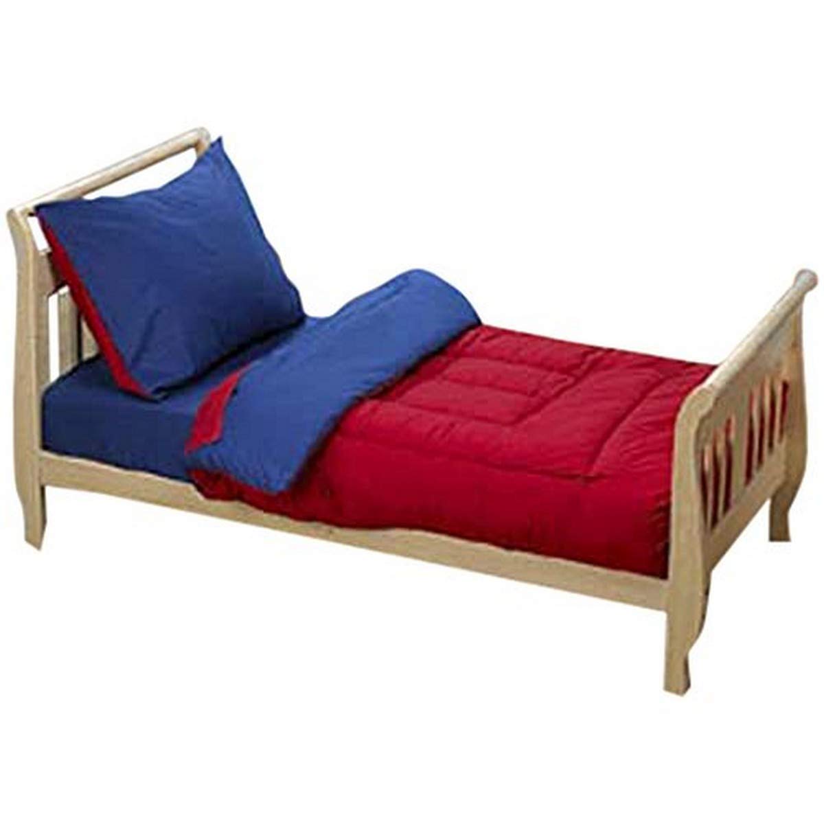 Red and Blue Solid Color Toddler Bedding Set - Soft & Comfortable Crib Sheets for Baby Boys & Girls - Perfect for Nursery, Daycare, and Travel