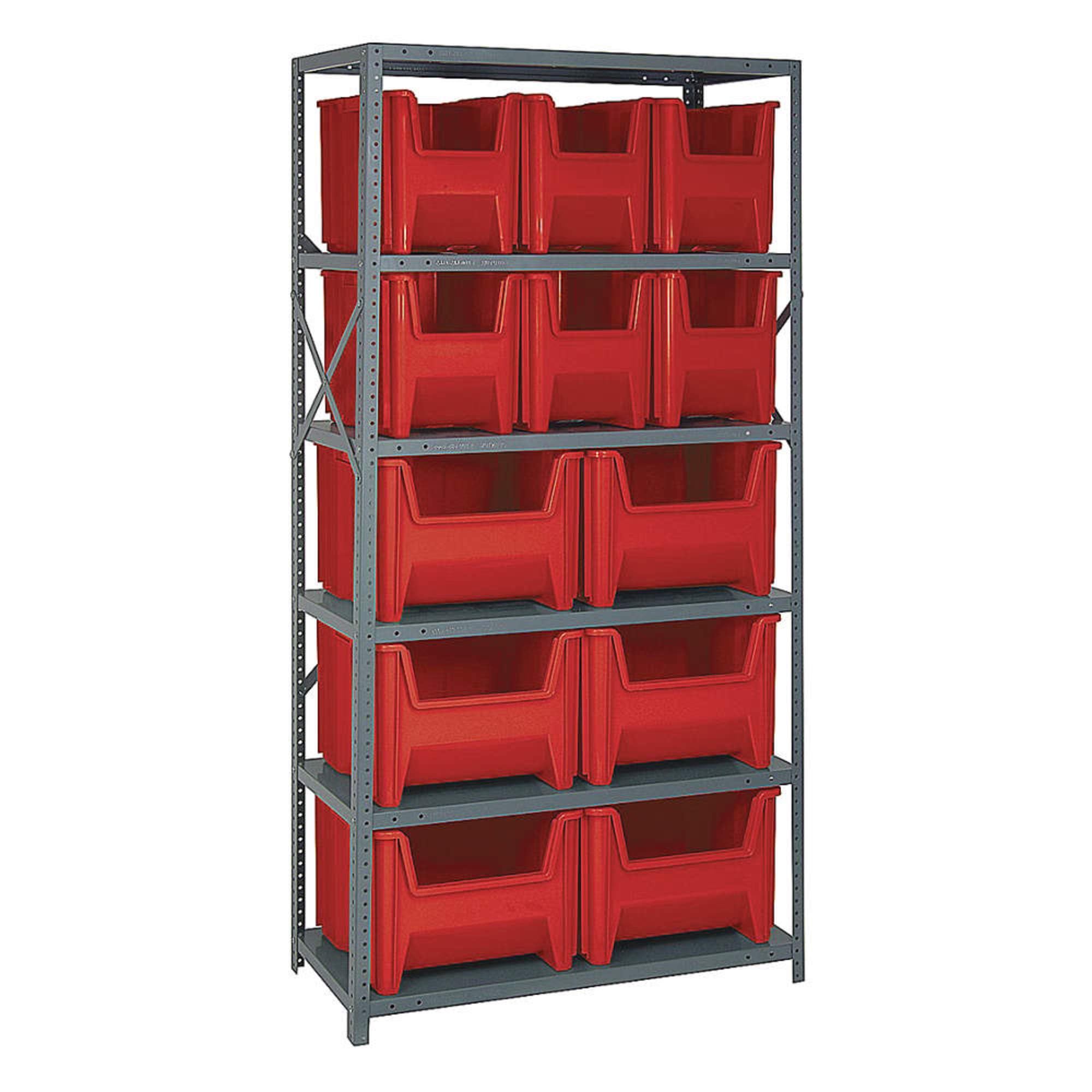 Large Stackable Storage Bins with Multiple Container Sizes - Blue Organizer for Home, Office & Garage Organization