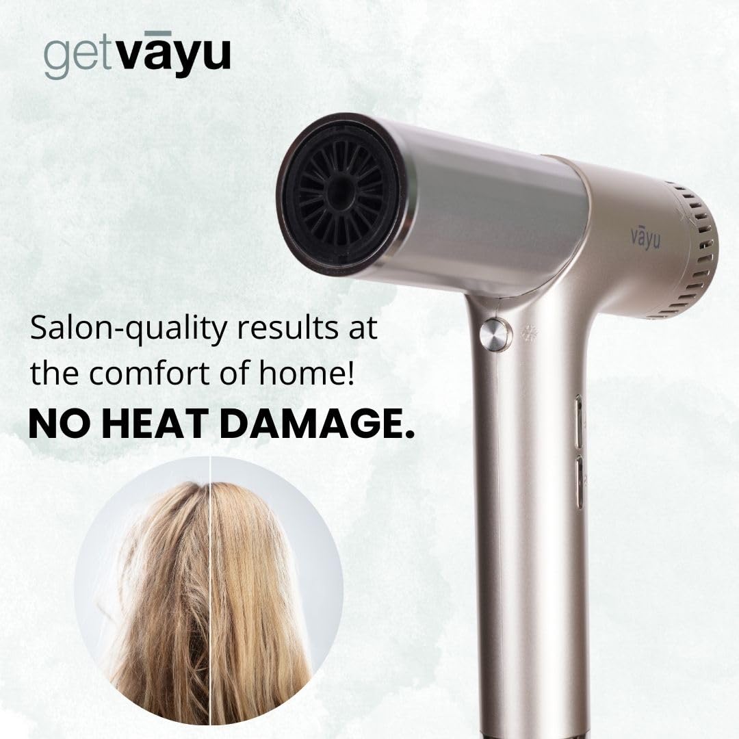Professional Ionic Hair Dryer with Diffuser - 5 Attachments for Wavy, Straight & Curly Hair - Fast Drying, Frizz Control, Quiet & Lightweight (70% Lighter) - Perfect for Home, Salon & Travel Use