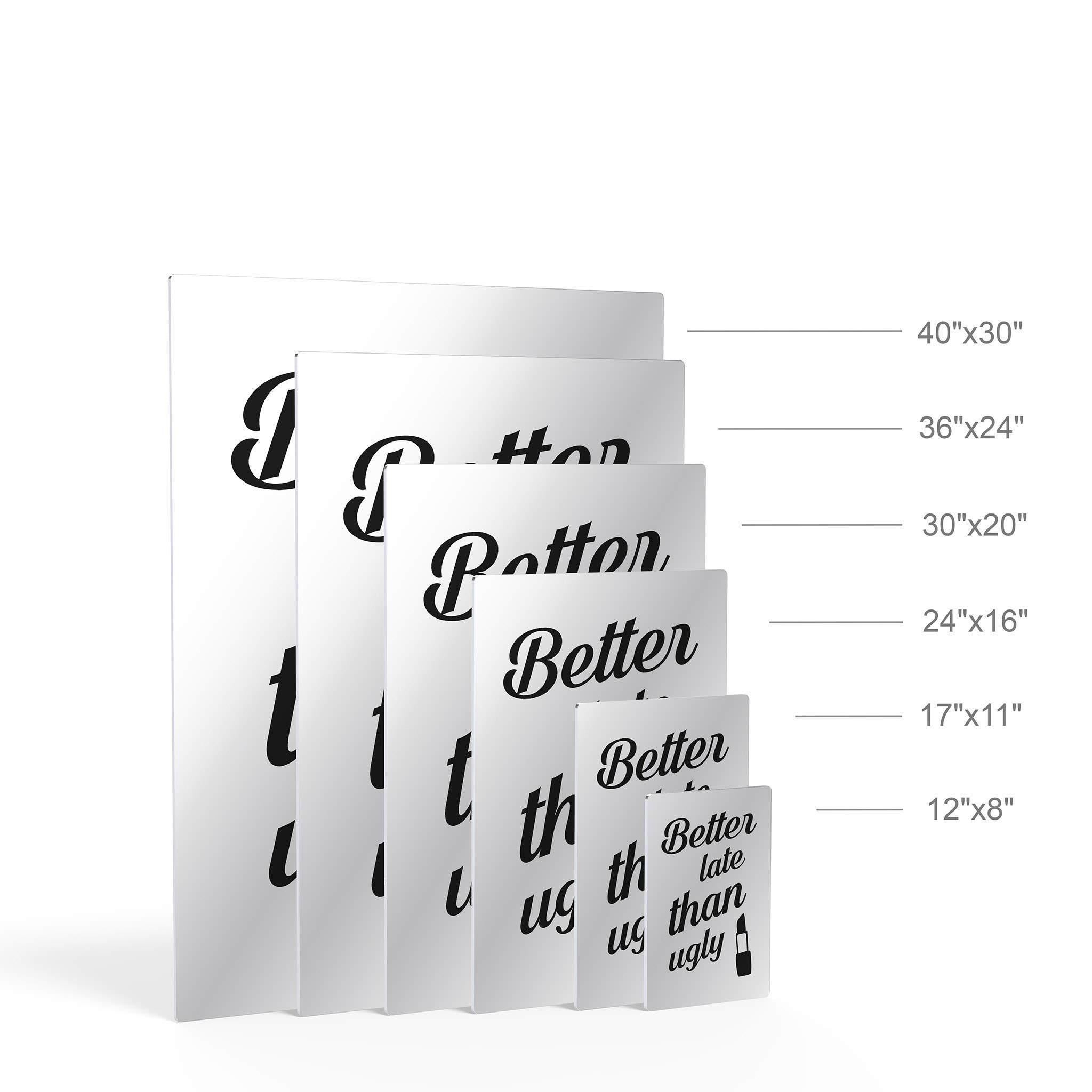 Funny Bathroom Wall Art - 'Better Late Than Ugly' Metal Print Sign | Ready to Hang Home Decor (40x30) | Perfect for Bathroom, Powder Room & Guest Toilet Decor | Made in USA