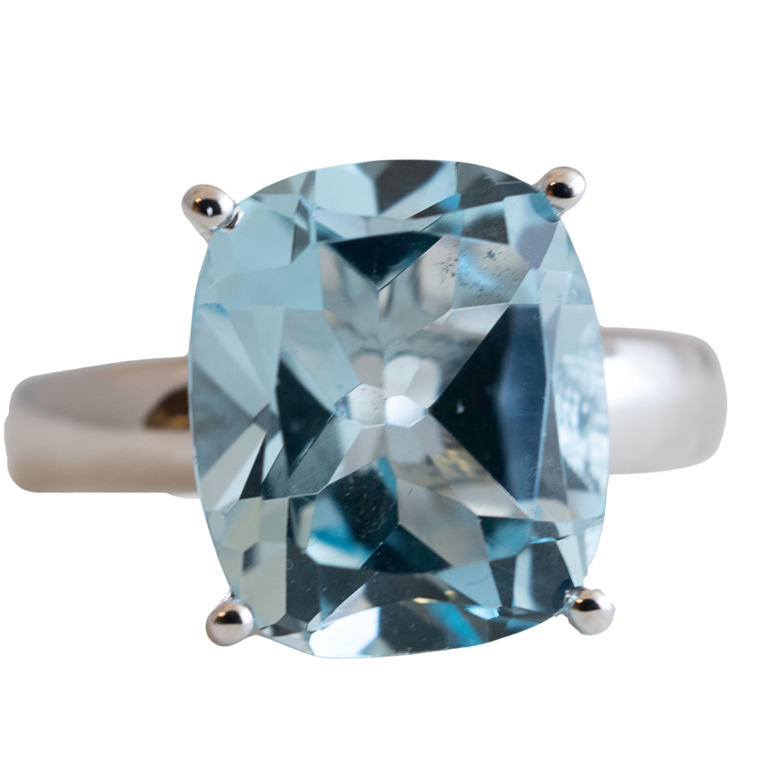 Natural Blue Topaz Cushion Cut Sterling Silver Ring - December Birthstone Jewelry | Handmade Women's Gift for Birthday, Valentine's Day & Mother's Day | Elegant Statement Piece for Evening Wear & Special Occasions