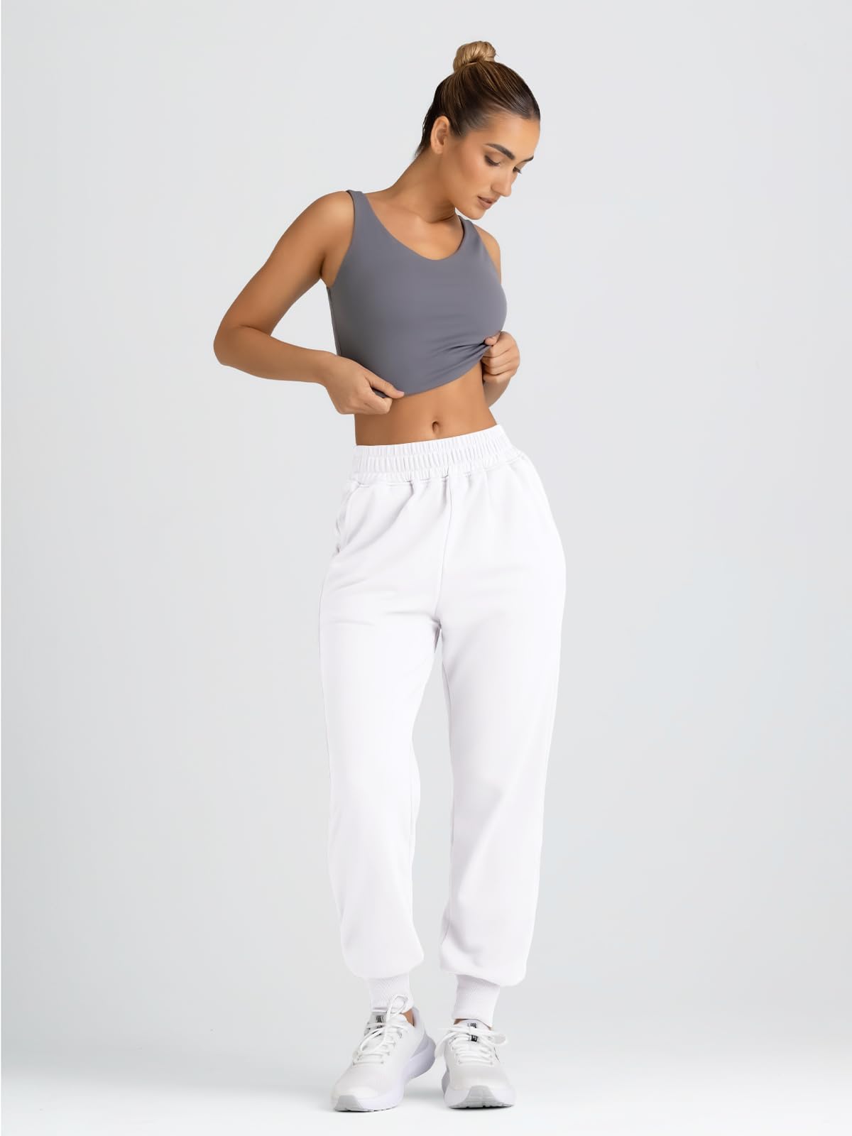Yovela Women's High Waisted Baggy Sweatpants - Casual Joggers with Pockets, Y2K Aesthetic Fall Pants for Women | Cozy Lounge Wear, Street Style Outfits & Winter Comfort
