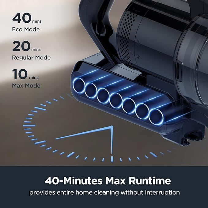 EUREKA RapidClean Pro Cordless Vacuum Cleaner for Hard Floors - Lightweight Stick Vacuum with LED Headlights, 2-in-1 Handheld & Stick Vacuum, Powerful Suction, Blue (NEC280TLC) - Perfect for Pet Hair, Hardwood Floors & Quick Cleanups