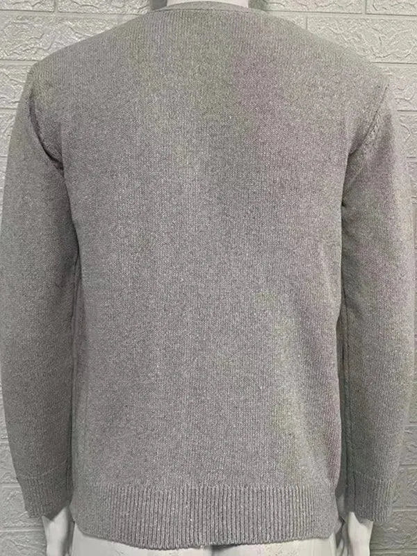 Men's Slim Fit V-Neck Cardigan Sweater - Lightweight Knit Pullover for Casual Wear, Office & Layering