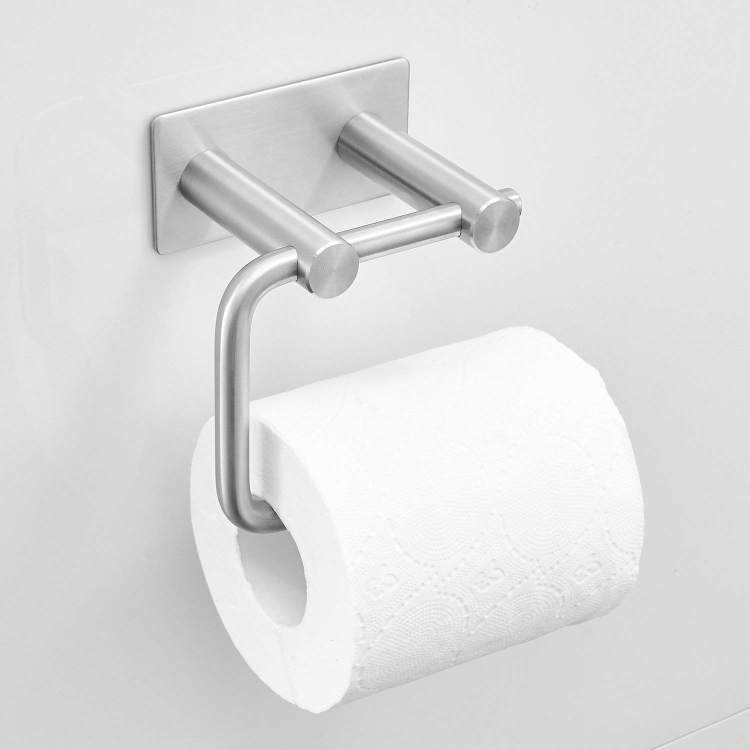 **Beelee SUS 304 Stainless Steel Brushed Nickel 4-Piece Bathroom Accessory Set - Rustproof Towel Bar, Coat Hook, Toilet Paper Holder & Towel Ring - No Drilling Self-Adhesive Wall Mount for Easy Installation - Perfect for Modern Bathrooms, Apartments & Rentals**