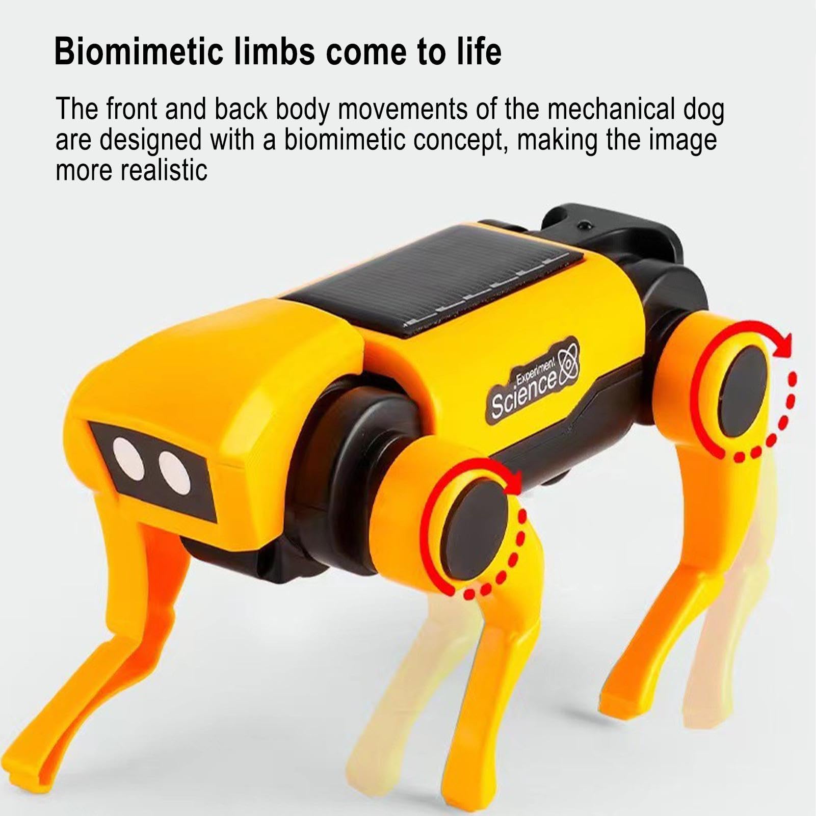 Solar-Powered DIY Robot Dog Kit - Smart Robotic Toy for Dogs, STEM Educational Building Set for Kids | Fun Interactive Pet Companion & Science Project Gift
