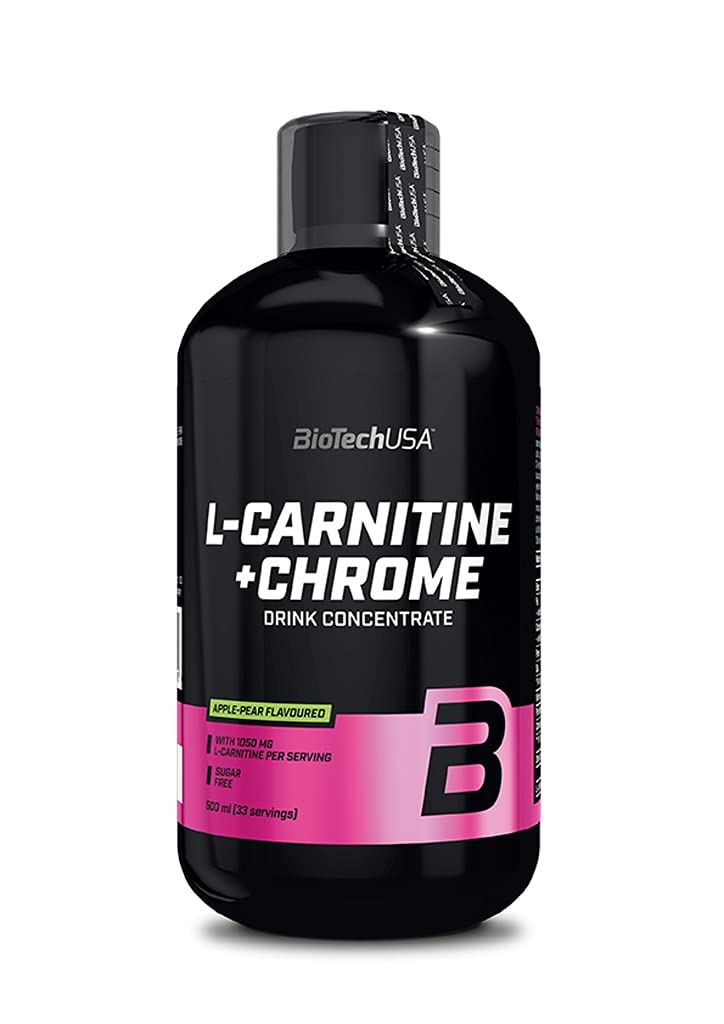 BioTechUSA L Carnitine + Chromium Supplement - Orange Flavor, 500ml for Weight Management & Energy Boost - Perfect for Workout & Fitness Enthusiasts