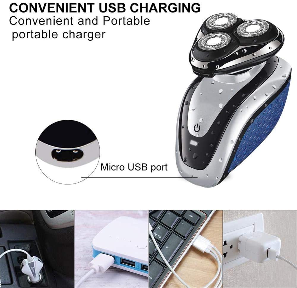 Best Electric Shavers for Men - 2-in-1 Dry/Wet Waterproof Rotary Shaver with USB Rechargeable - Perfect Gift for Dad & Husband - Ideal for Travel, Gym & Daily Grooming Routine