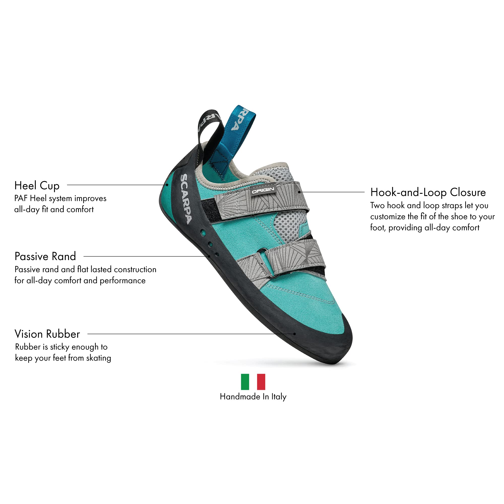 SCARPA Women's Origin Rock Climbing Shoes - Low-Volume Fit for Gym & Sport Climbing | Perfect for Indoor Climbing & Bouldering | Lightweight & Comfortable for Women Climbers