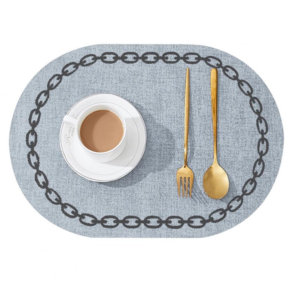 Premium Arkansas Oval Faux Leather Placemats - Set of 4, Waterproof & Heat-Resistant Table Mats for Dining, Kitchen, and Party Decor - Elegant Home Decor Accessories