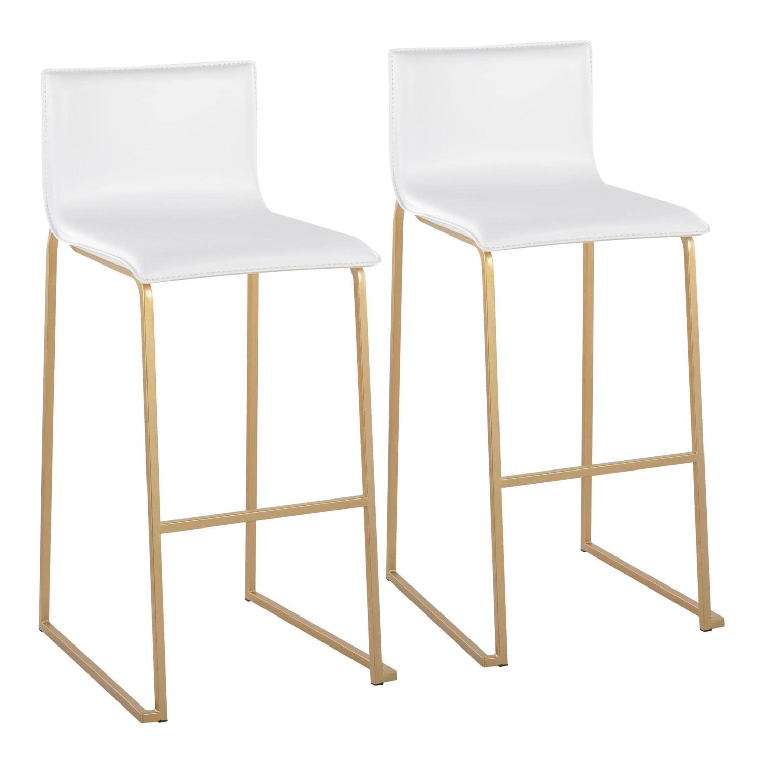 LumiSource Mara Bar Stool Set of 2 - Modern Counter Height Bar Chairs with Back Support for Kitchen Island, Breakfast Nook & Home Bar - Comfortable & Stylish Bar Stools for Dining & Entertaining